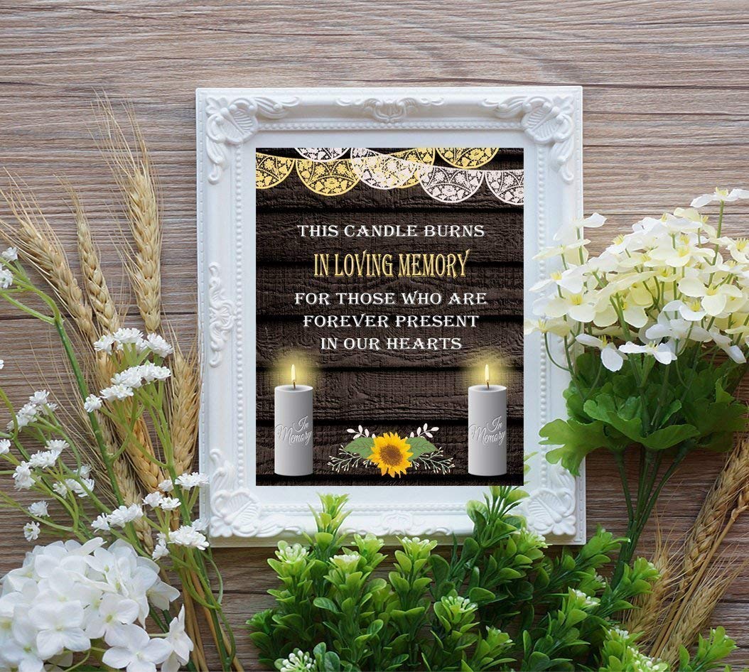 In Loving Memory Wedding Sign - 8x10 Rustic Wood Look Table Sign for Wedding Memorials - Perfect for Wedding Receptions, Memorial Displays & Home Decor (UNFRAMED)