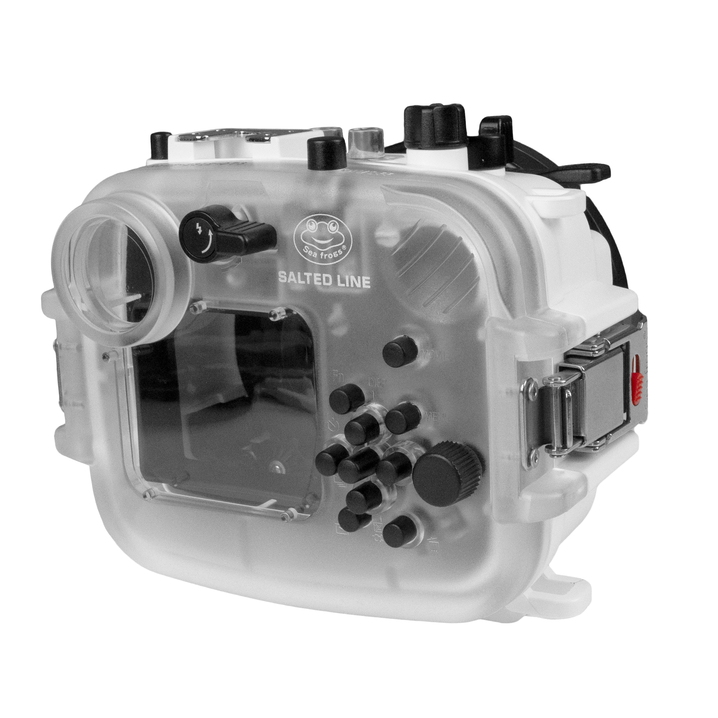 Waterproof Housing for Sony RX1xx Series - 60M/195FT Depth Rating, Aluminum Pistol Grip & 6 Optical Glass Dry Dome Port (White) - Ideal for Underwater Photography, Scuba Diving, and Marine Exploration