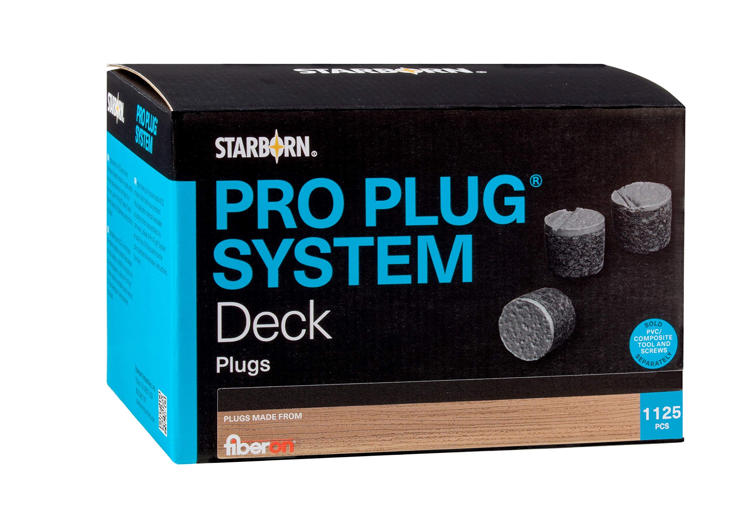 Pro Plug PVC Plugs for Fiberon Bungalow Decking - 1125 Pack (Covers 300 sq ft) | Durable Deck Hole Covers for Outdoor Wood Protection & Aesthetic Finish