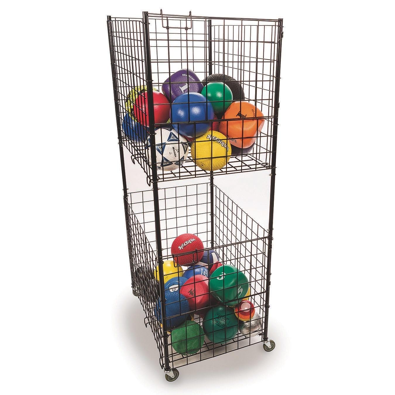 2-Tier Steel Ball Cart - Heavy Duty Rolling Utility Cart for Kitchen, Garage, Workshop | Durable Metal Storage Organizer with Wheels for Easy Mobility | Perfect for Home, Office, and Industrial Use
