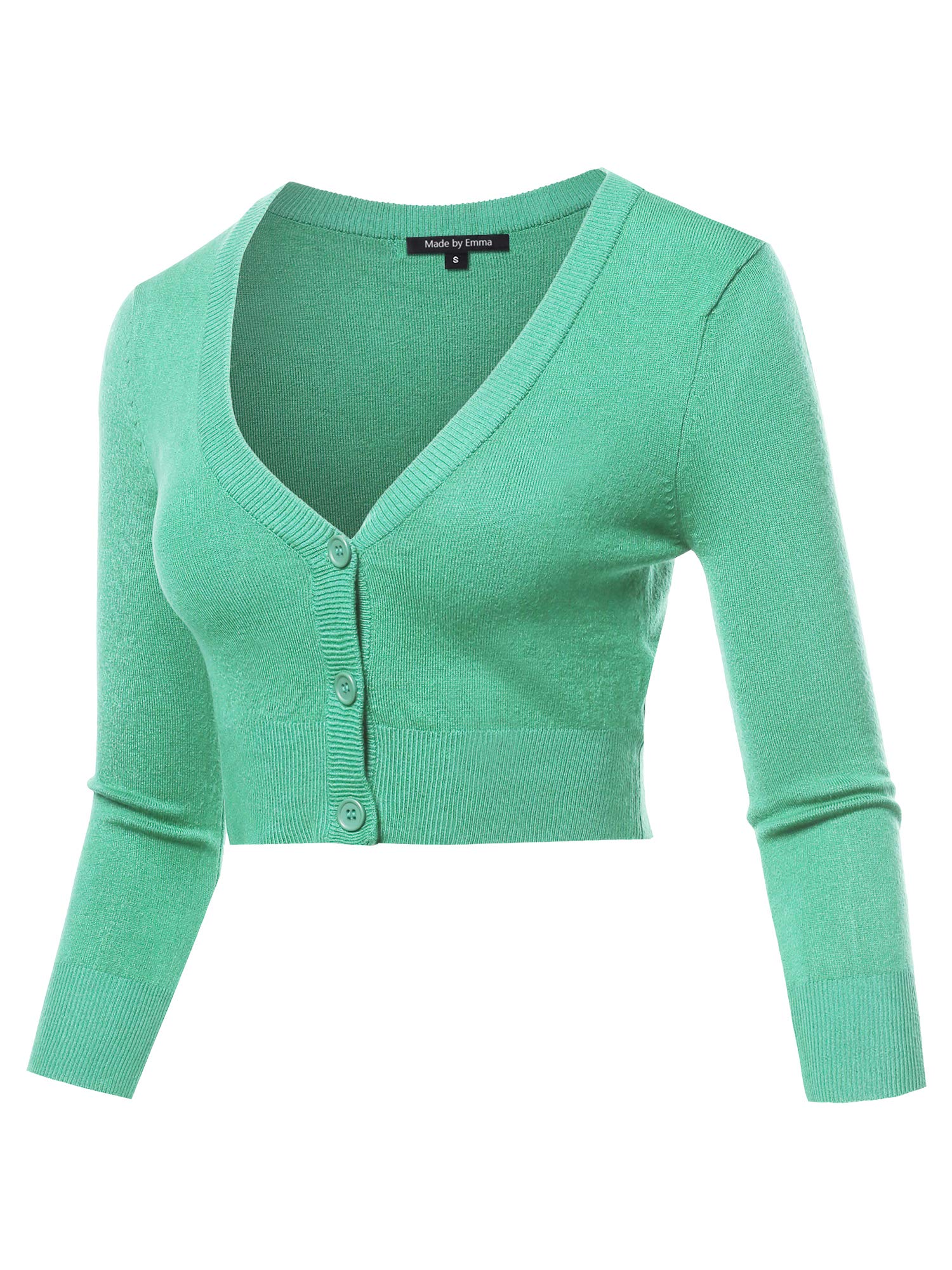 Women's Solid V-Neck Bolero Cropped Cardigan Sweater - Lightweight Summer Cover Up for Dresses, Tops & Office Wear