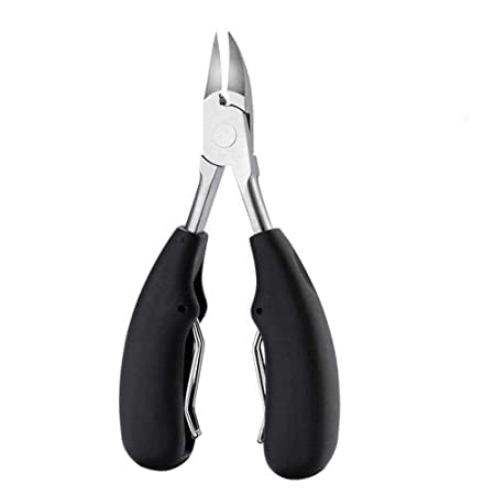 Wagela Heavy Duty Toenail Clipper for Ingrown & Thick Nails - Sharp Curved Blade Trimmer with Soft Grip - Professional Nail Scissors for Seniors & Diabetic Foot Care (Black) - Perfect for Home Pedicure & Elderly Nail Grooming