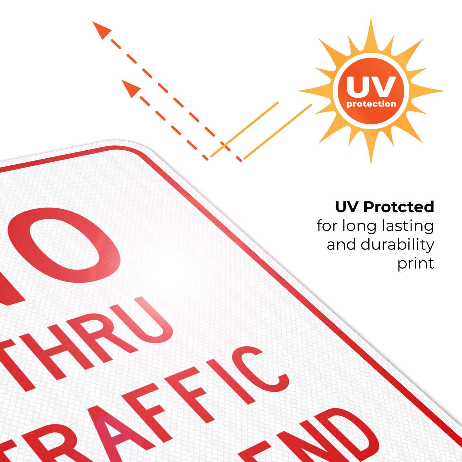 No Thru Traffic Sign - 18x24 Inches, 3M EGP Reflective Aluminum, Fade Resistant & Easy Mounting - Perfect for Dead End Streets, Private Roads & Driveways - Indoor/Outdoor Use, Made in USA