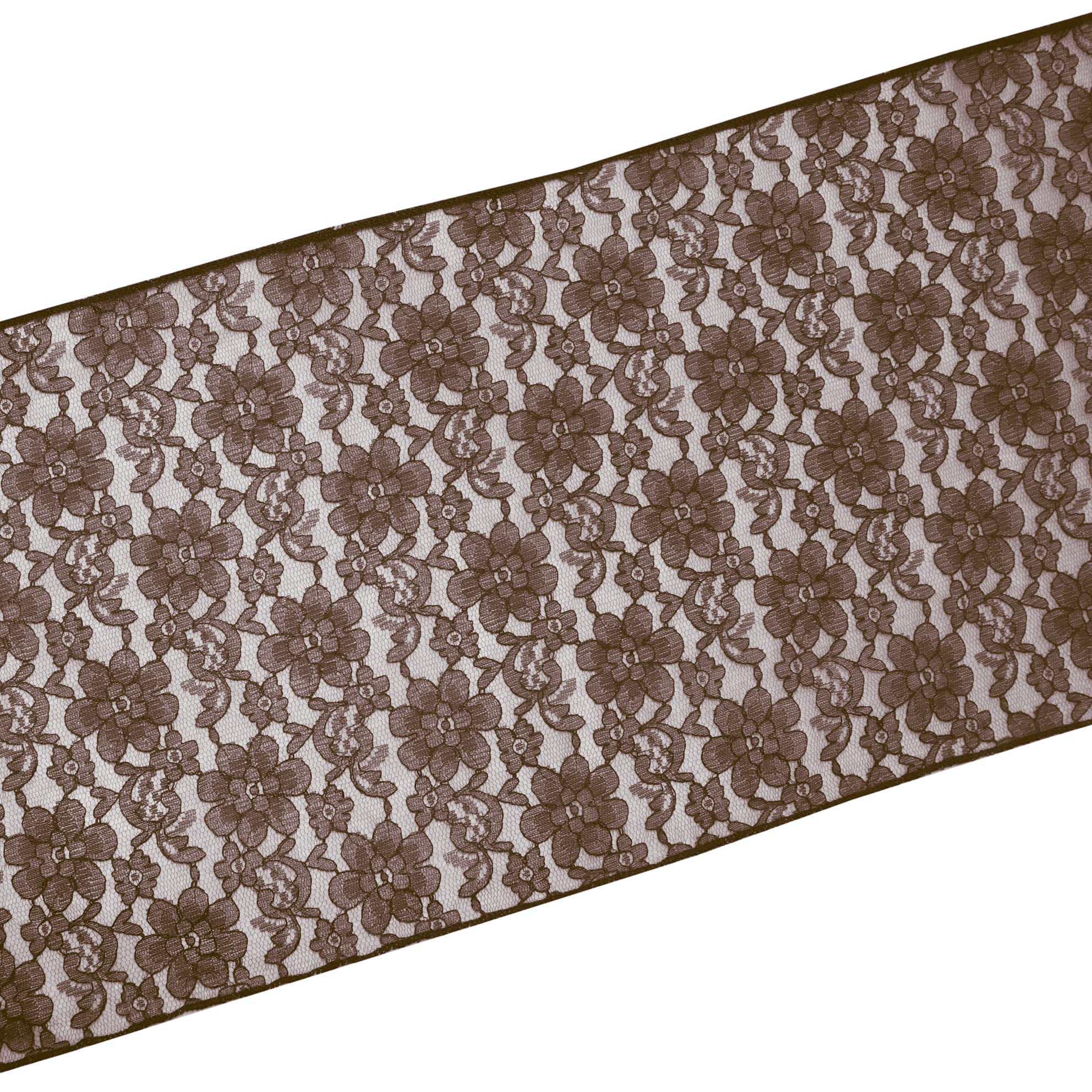 Elegant Brown Floral Lace Table Runner - 12