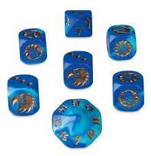 Blood Bowl: Reikland Reavers Dice Set - Official Fantasy Football Game Accessories for Tabletop RPG & Board Game Enthusiasts - Perfect for Tournaments, Game Nights & Collectors