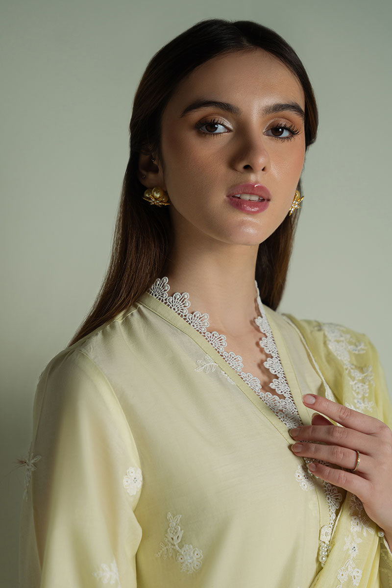 MISTY HAZE 3PC Embroidered Lawn Suit for Women - Floral Design Summer Outfit - Perfect for Weddings, Parties & Casual Wear