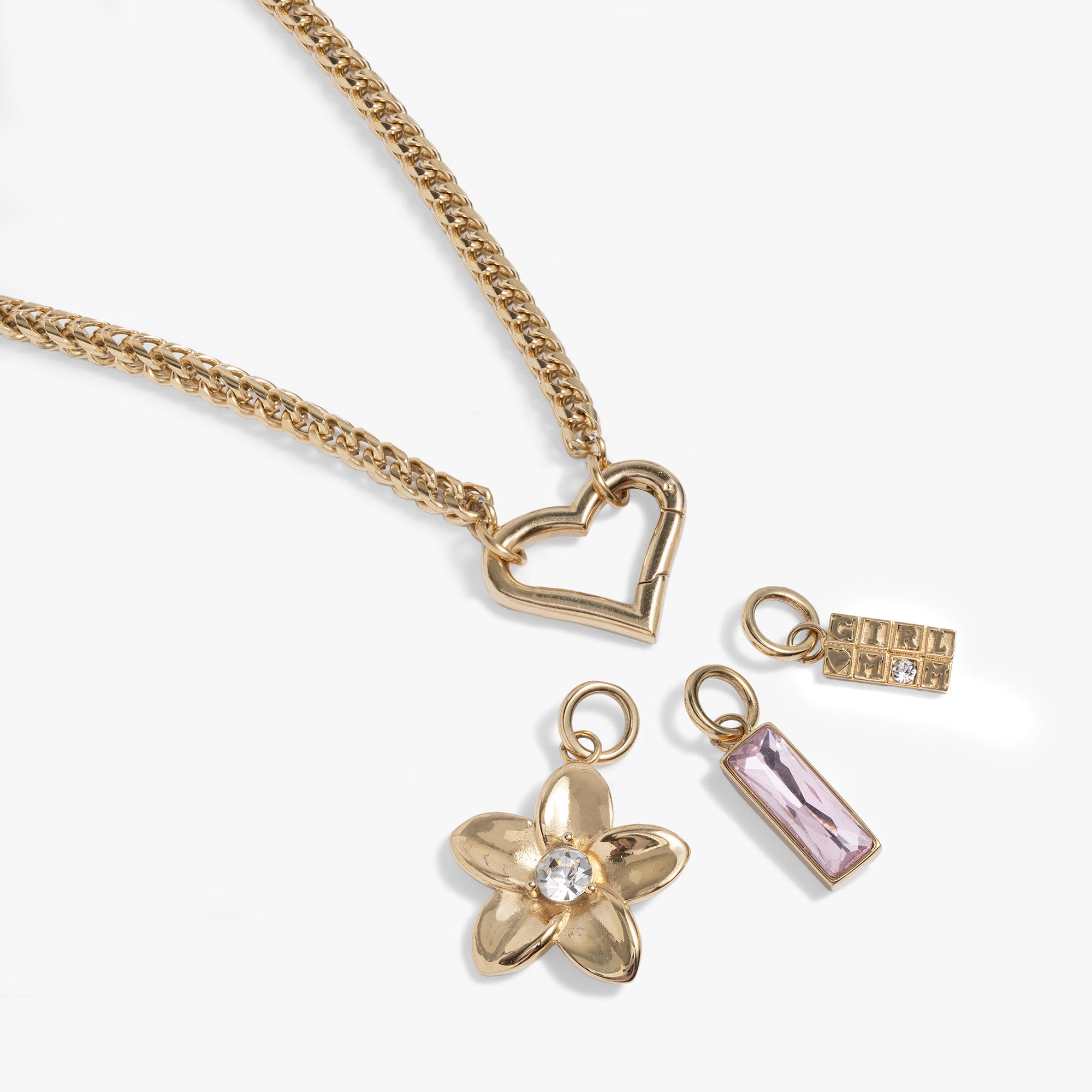 Customizable Girl Mom Charm Necklace - Personalized Mother Daughter Jewelry Gift for Birthdays & Anniversaries | Perfect for Everyday Wear & Special Occasions