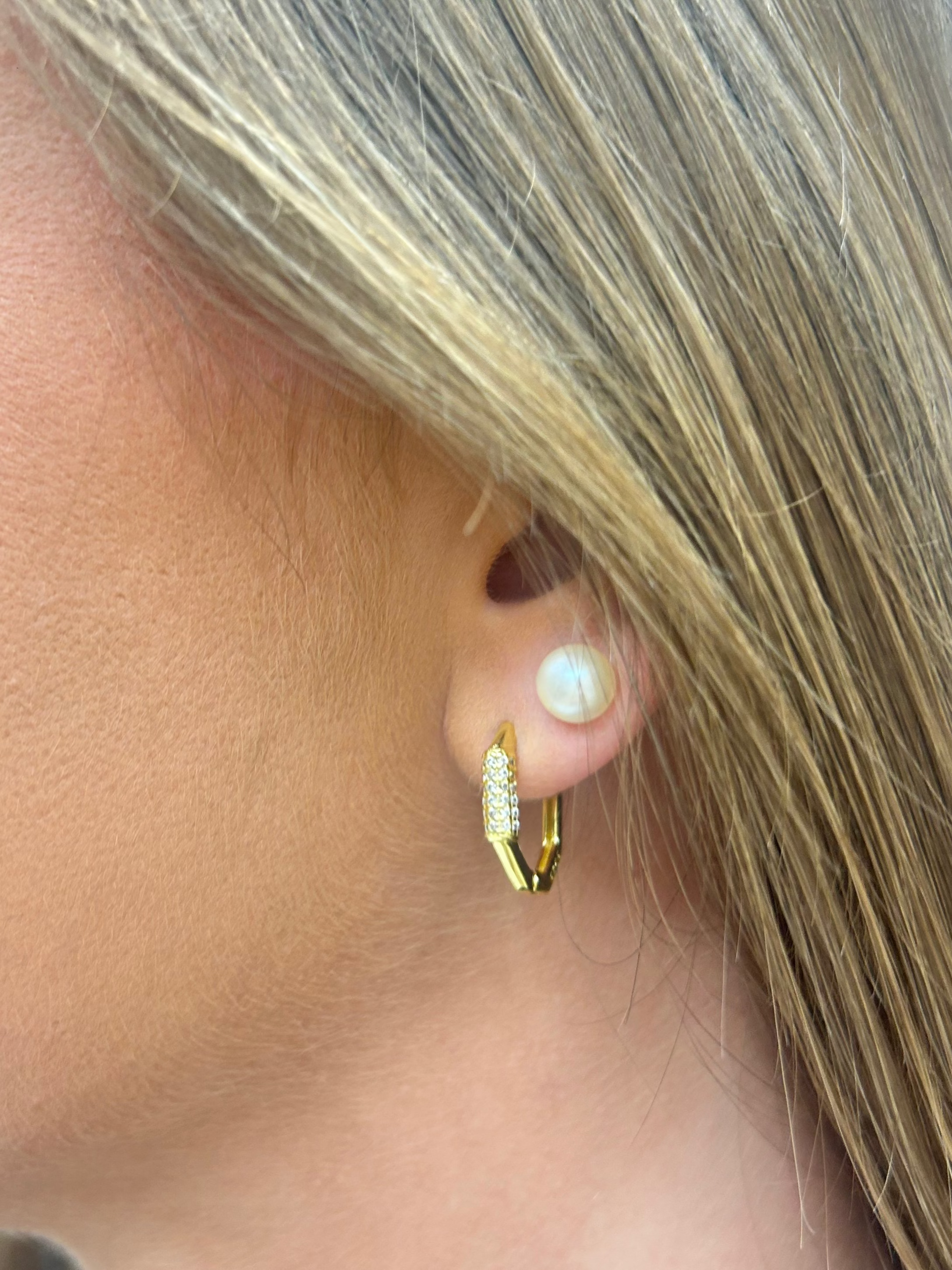 Kiki And Livy Kingsley Bling Huggies Earrings - Elegant Crystal Stud Earrings for Women, Perfect for Parties, Weddings & Everyday Wear