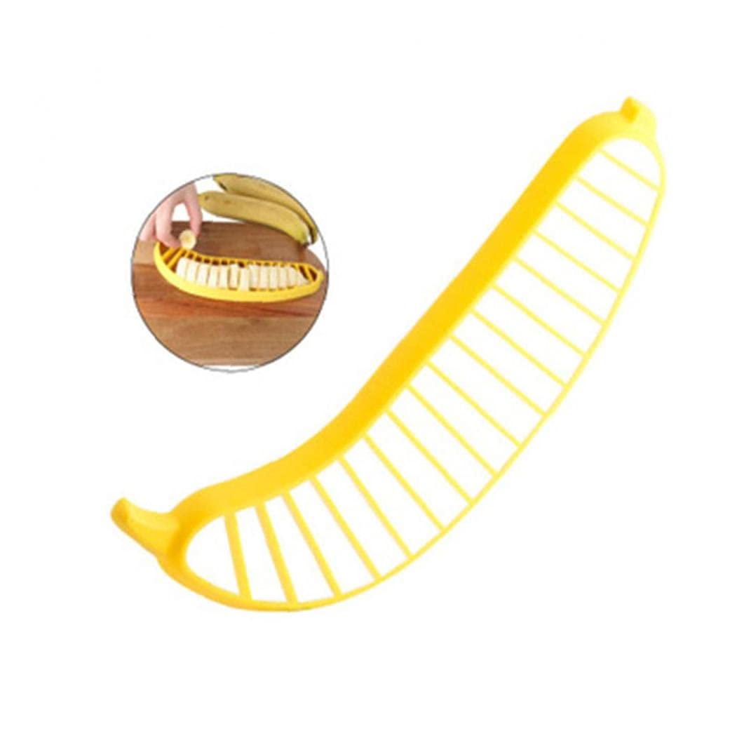 Premium Plastic Banana Slicer - Fruit Spiral Cutter & Peeler - Kitchen Tool for Smoothies, Fruit Salads & Desserts - Perfect for Healthy Snacks & Kids Lunch Boxes