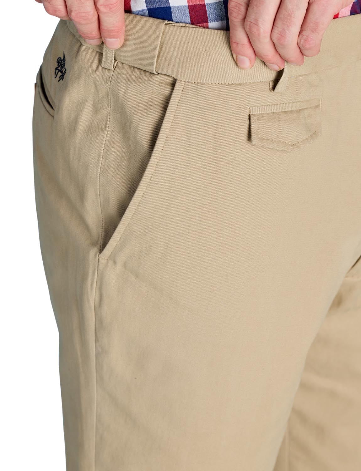 Pegasus Men's Cotton Chino Pants with Stretch Waistband - Comfortable, Stylish & Versatile Smart Casual Pants for Work, Office & Everyday Wear
