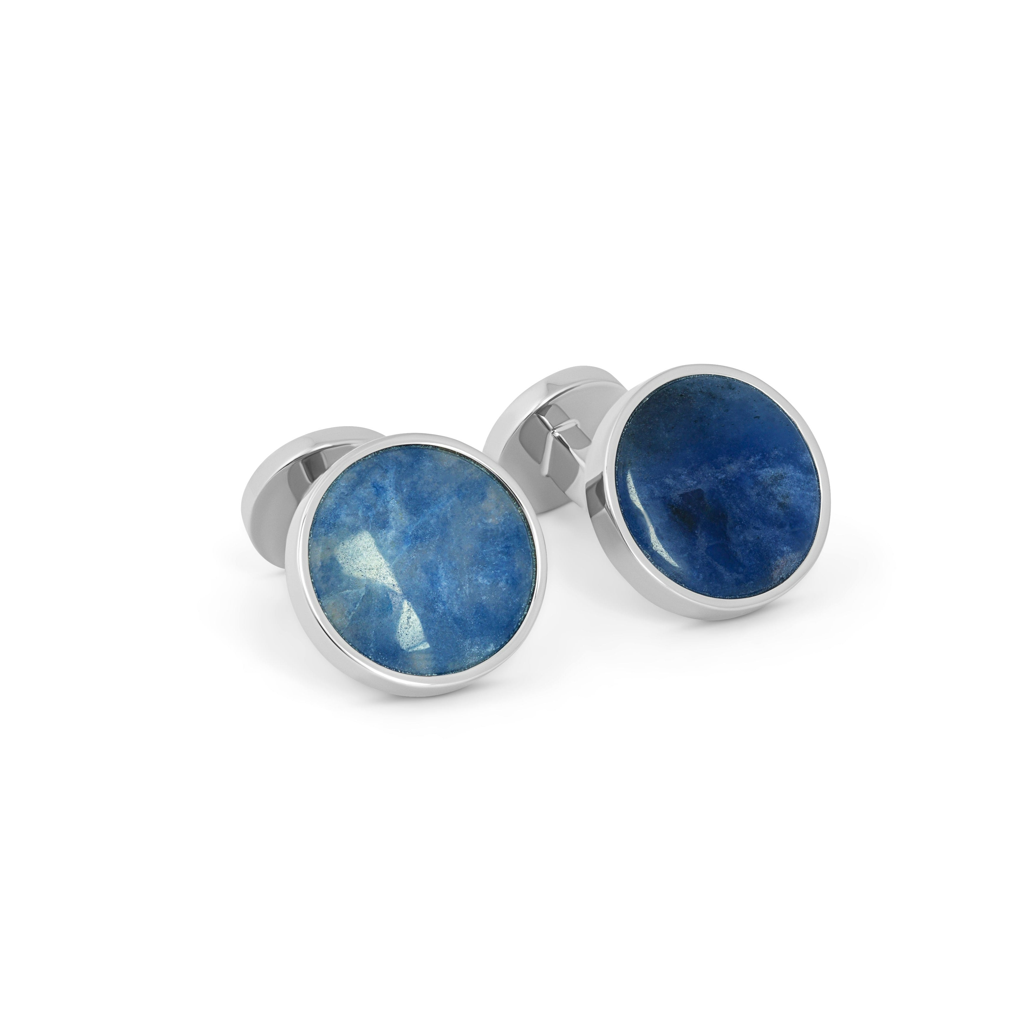 Stylish Reversible Cufflinks - Large Sodalite & Small Mother of Pearl for Men | Perfect for Weddings, Business Meetings & Formal Events