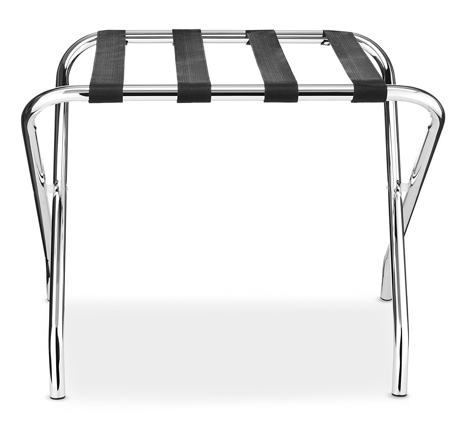 2-Pack Folding Chrome Stainless Steel Luggage Rack - Space Saving Storage Organizer for Suitcases, Bags & Travel Gear | Perfect for Bedrooms, Closets & Hotels