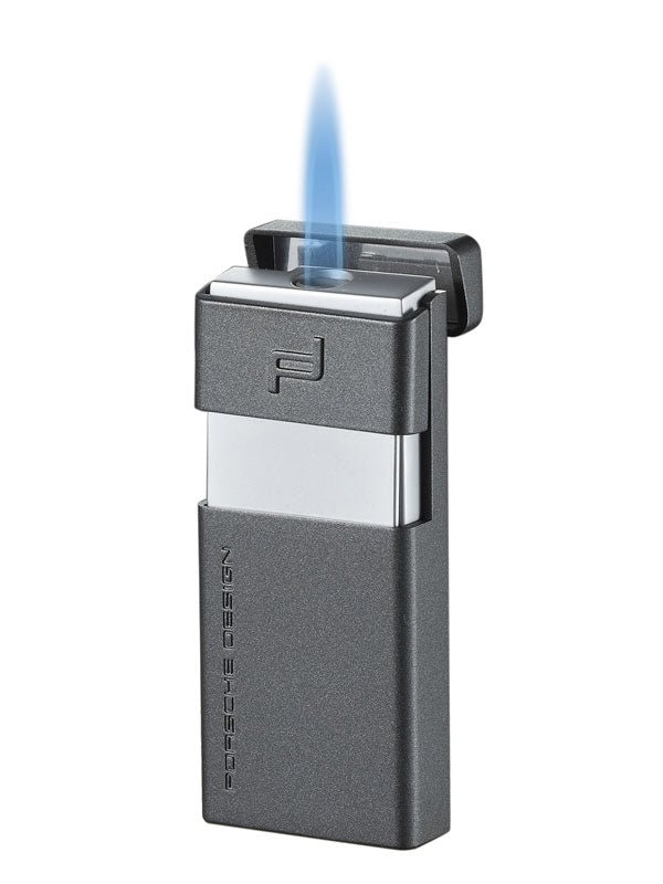 Porsche Design Eifel Torch Flame Lighter - Premium Windproof Butane Lighter in Sleek Grey | Perfect for Outdoor Adventures, Camping & Cigar Enthusiasts