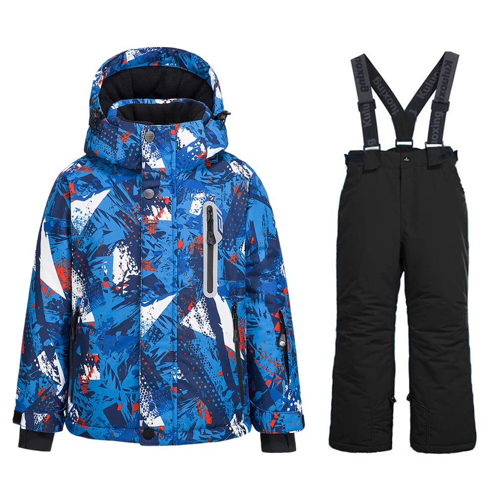 **Boys' Waterproof Ski Jacket & Snow Pants Set - Windproof Winter Coat for Kids - Perfect for Skiing, Snowboarding & Outdoor Winter Activities**