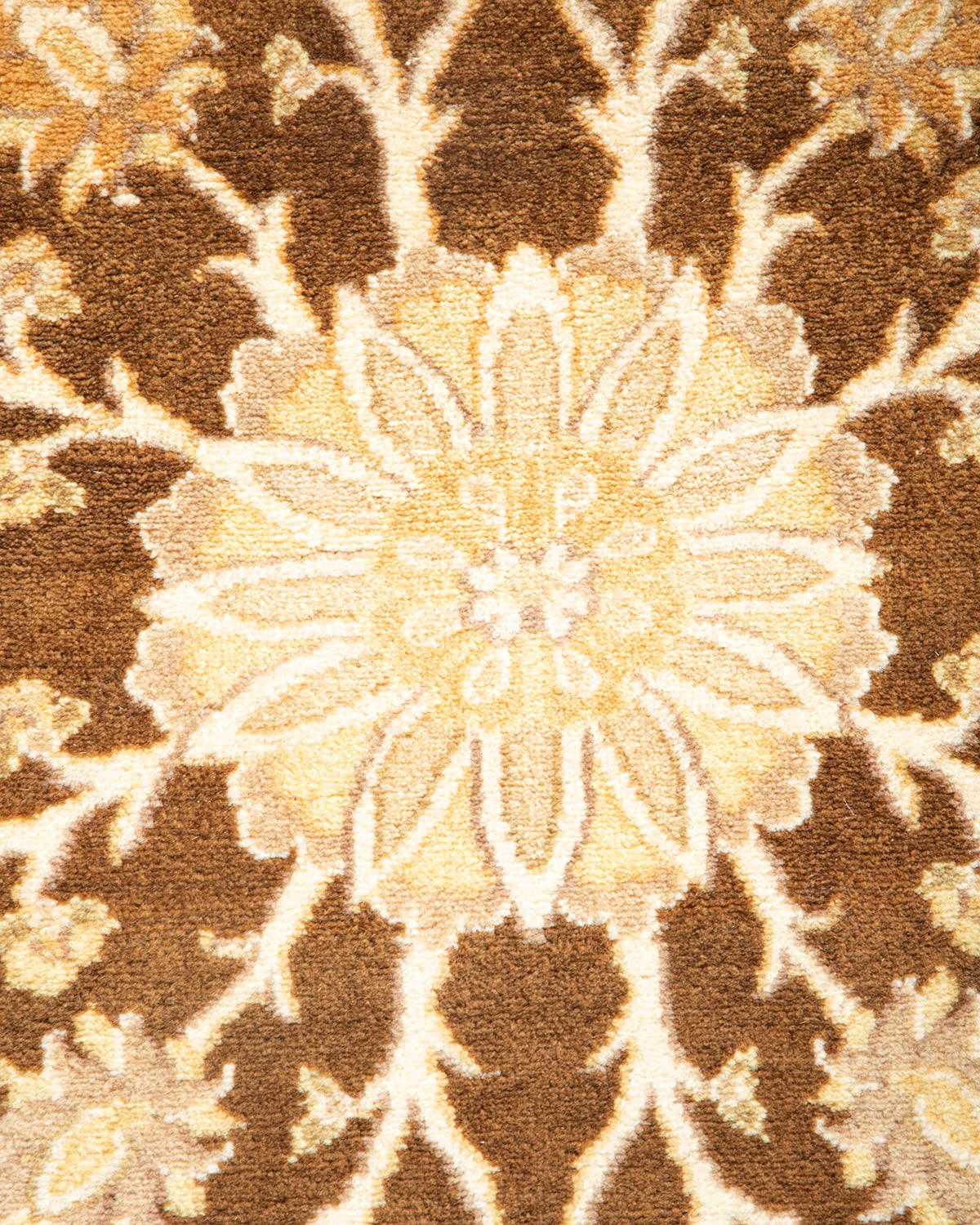 Handmade Wool Traditional Floral Mogul Yellow 4x6 Area Rug - Solo Rugs One of a Kind Hand Knotted - Perfect for Living Room, Bedroom, or Home Decor