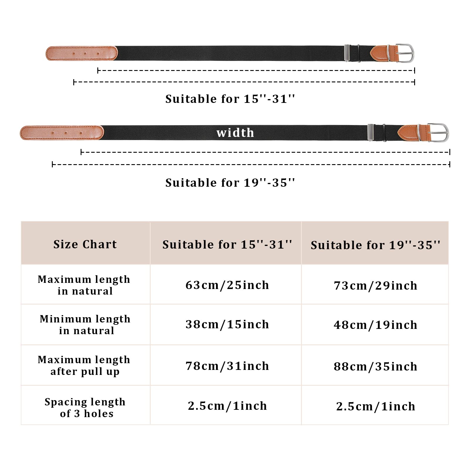 Kajeer Kids Elastic Belt - Adjustable Stretch Belt for Boys & Girls with Leather Loop (Pack of 4) | Perfect for School Uniforms, Jeans, and Casual Pants
