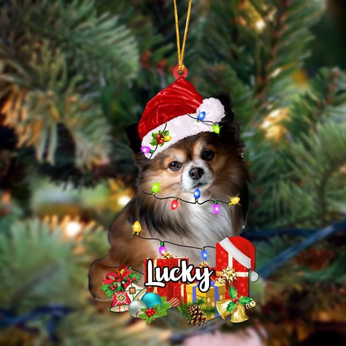 Personalized Acrylic Dog Christmas Ornament - Custom Name Pet Gift for Tree & Car Decor | Papillon 2 Dog Be Holiday Keepsake | Perfect for Pet Lovers & Christmas Celebrations