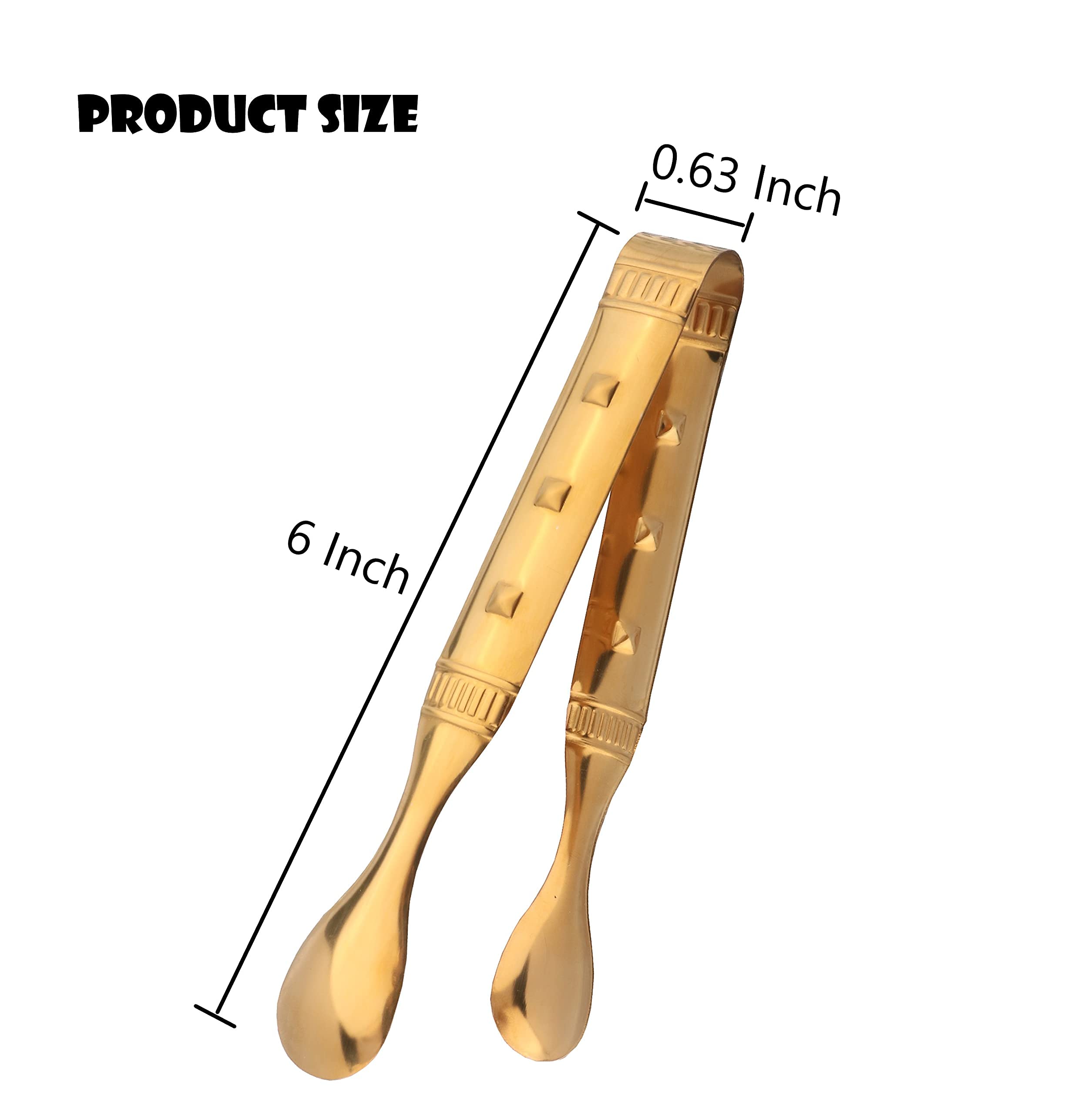 6-Piece 6-Inch Gold Mini Tongs Set - Appetizer Serving Utensils for Ice, Sugar, and Small Foods - Perfect for Parties, Weddings, and Cocktail Events