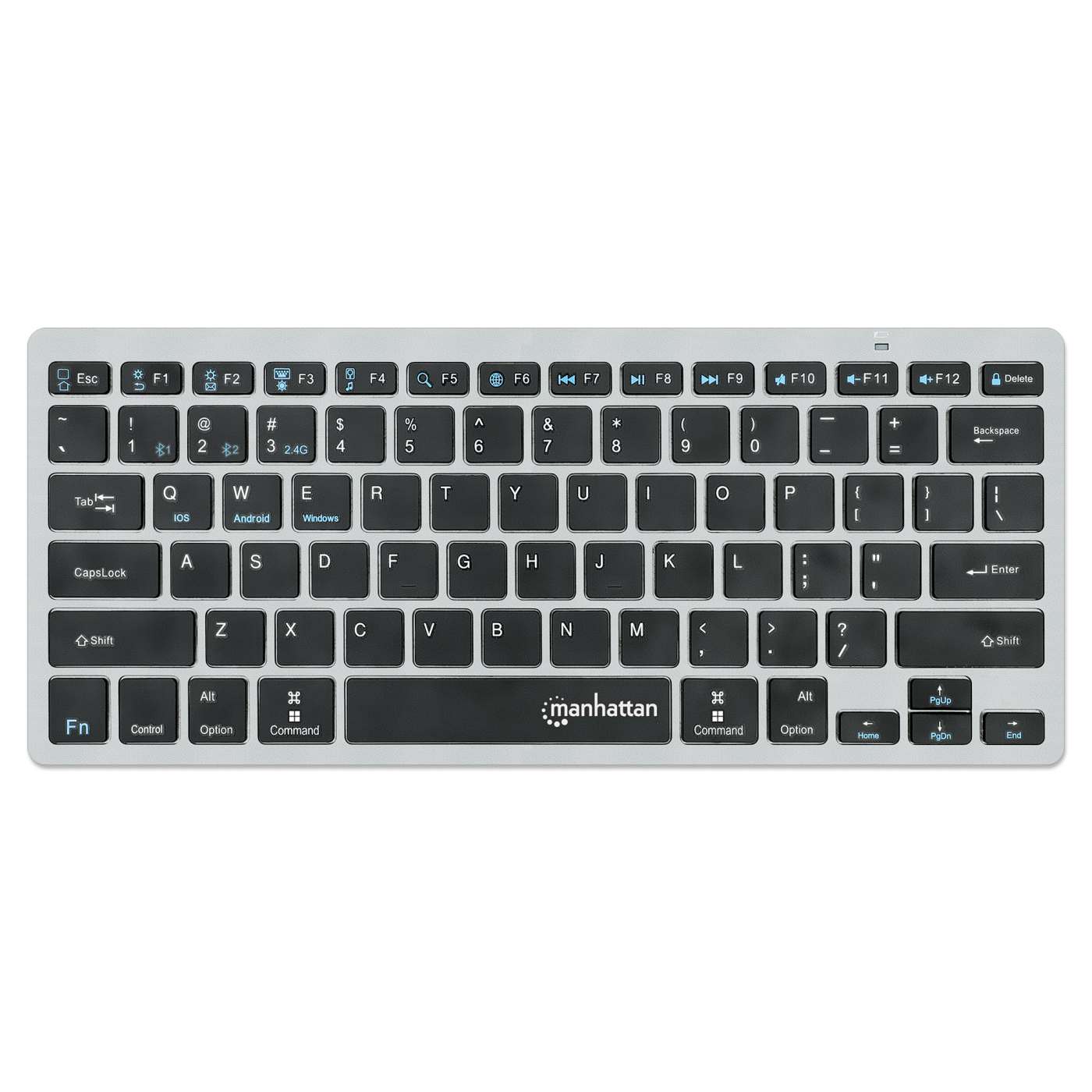 Ultra Slim Dual Mode Wireless Keyboard - Bluetooth & USB Rechargeable for PC, Laptop, Tablet - Perfect for Home, Office & Travel Use