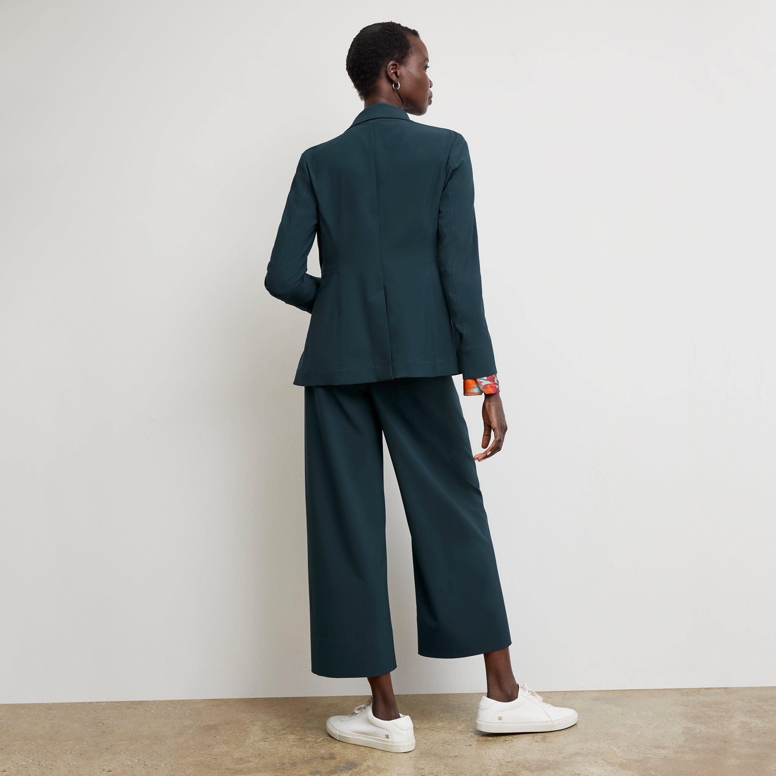 Elena Travel Culotte Pants - OrigamiTech Wrinkle-Free & Quick-Dry - Prussian Blue Wide Leg Palazzo Pants for Women | Perfect for Business Travel, Vacation & Office Wear