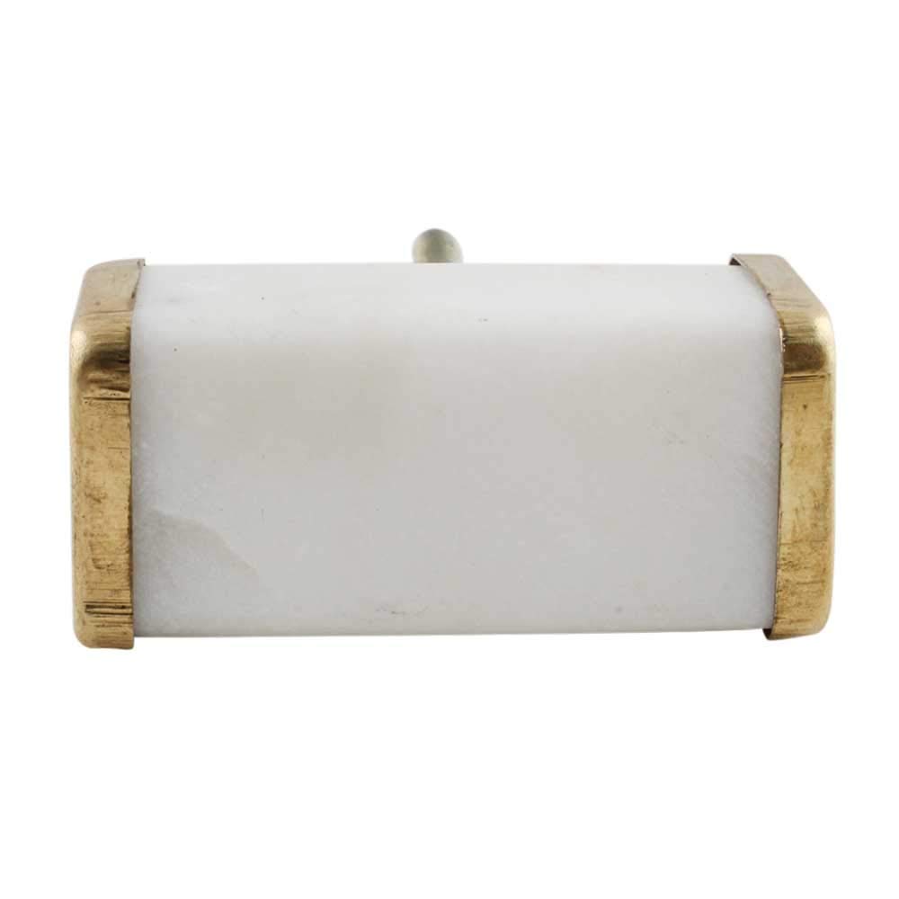 14 Pack White Rectangle Luxury Marble Drawer Knobs - Premium Kitchen Cabinet Hardware, Stone Dresser Pulls for Cupboard & Door Handles (Perfect for Modern Home, Office & DIY Furniture Upgrade)