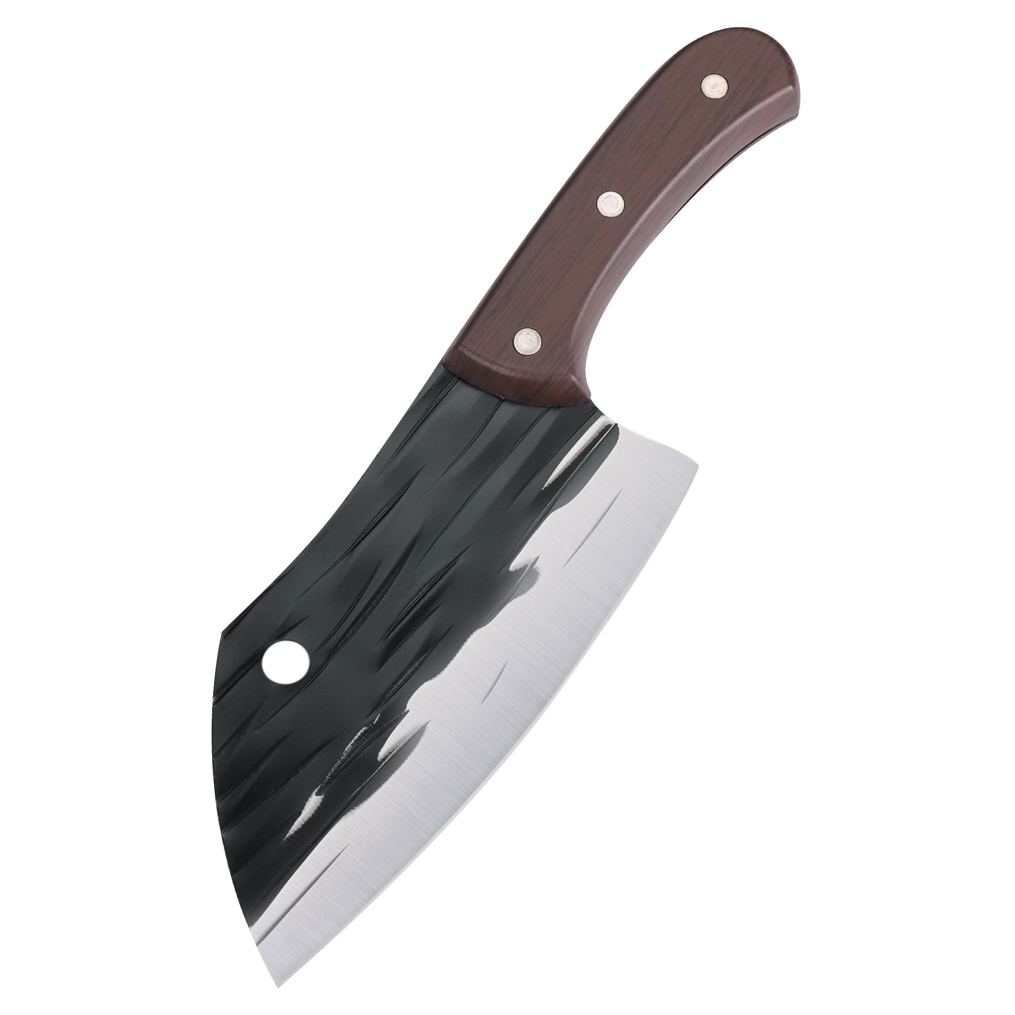 TJ POP 6-Inch Small Vegetable Cleaver Knife - Ultra Sharp Lightweight Meat Cleaver for Women - Full Tang Chopping Knife with 30Cr13 Steel Blade (2mm Thickness) - Fish Shape Series HP01002 - Perfect for Home Kitchen, Slicing Vegetables, Chopping Meat & Fish Preparation