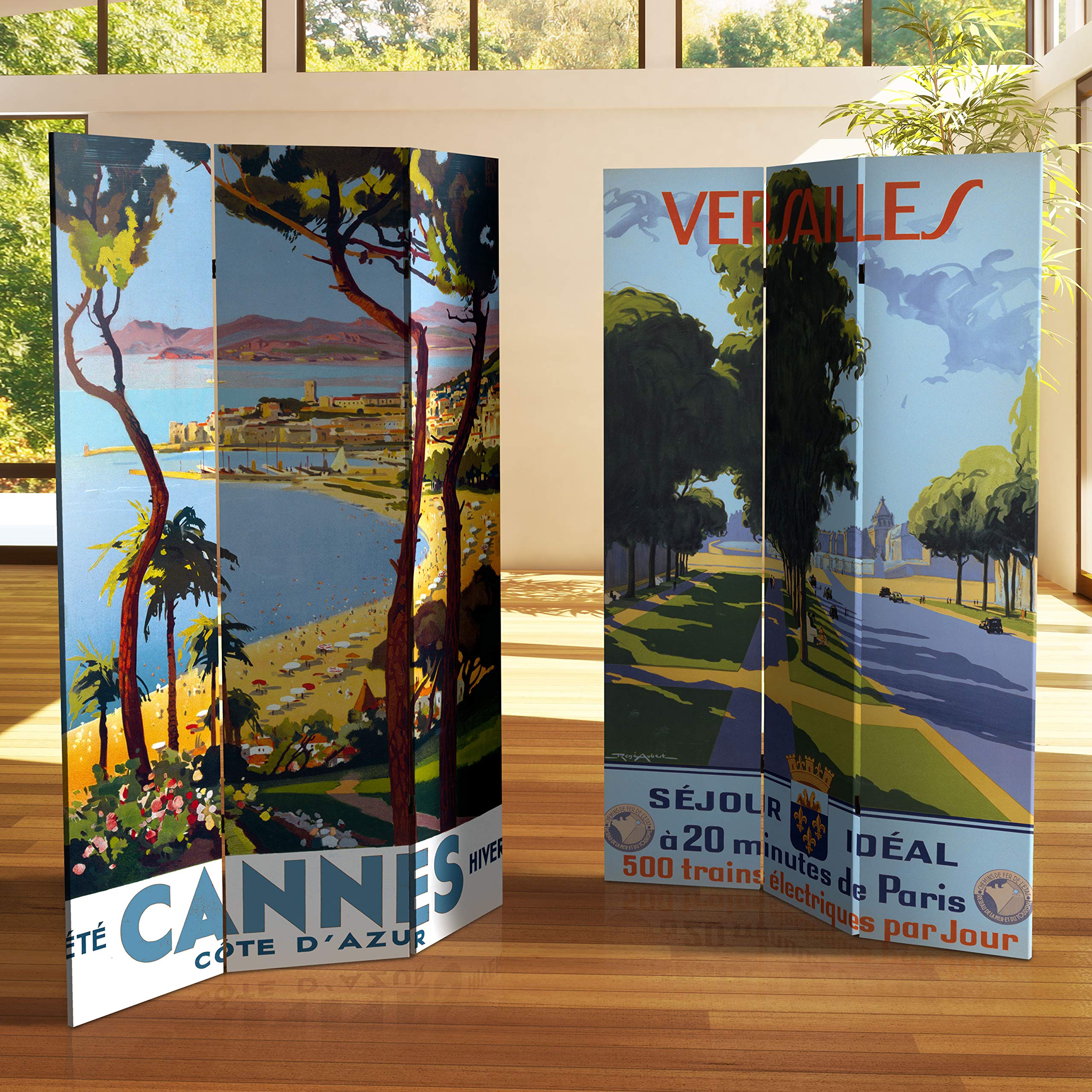6 ft. Tall Red Lantern Double Sided Cannes/Versailles Room Divider - 71