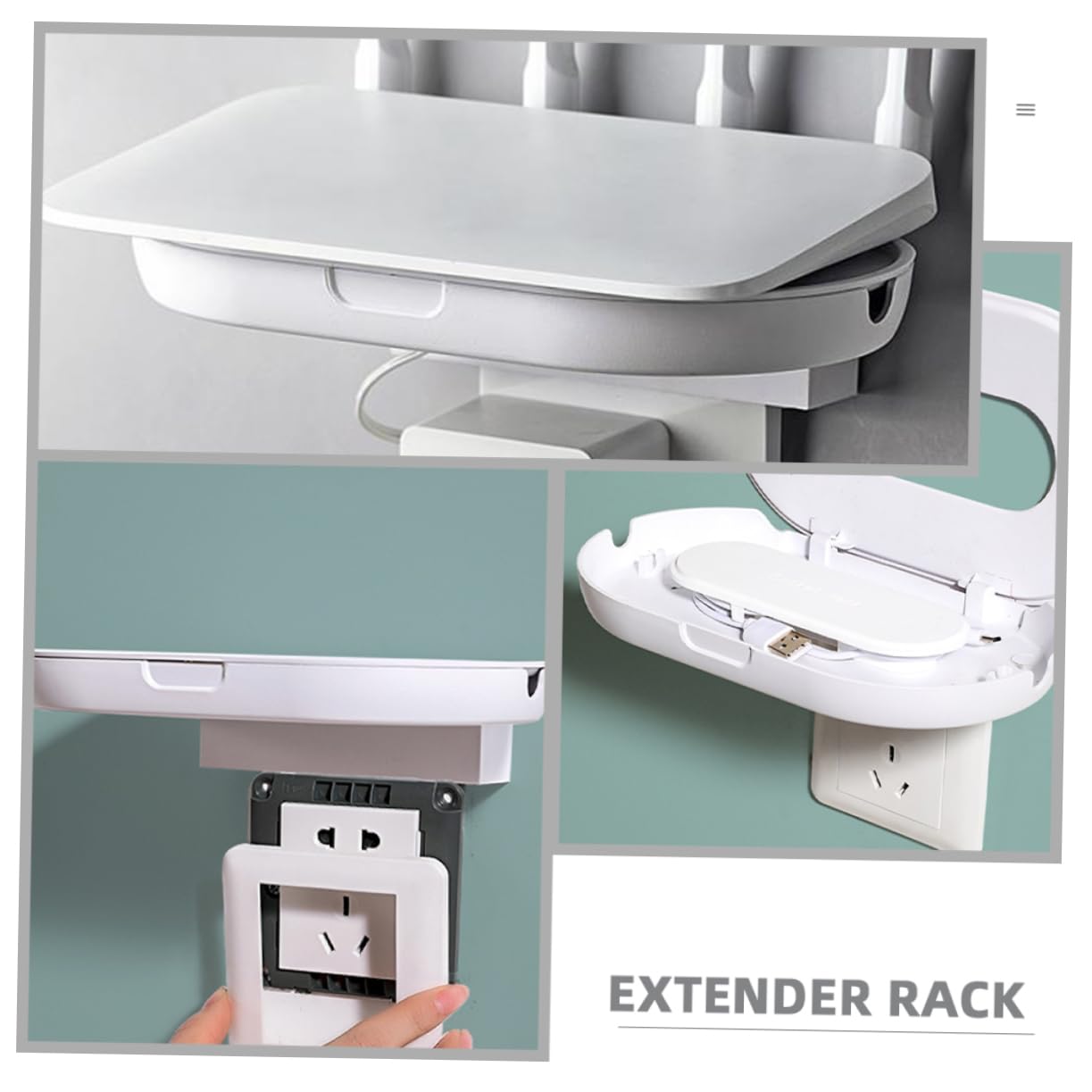 Space-Saving Wall Outlet Organizer - No Drill Required Cord Holder | Elegant Wire Management for Home & Office | Perfect for Bedroom, Kitchen, Living Room Organization