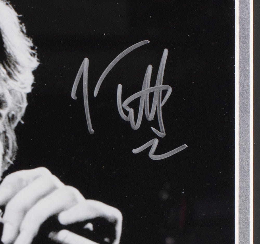 Joe Elliott Autographed Framed 11x14 Black & White Def Leppard Photo with JSA COA - Perfect for Music Memorabilia Collectors & Rock Band Decor