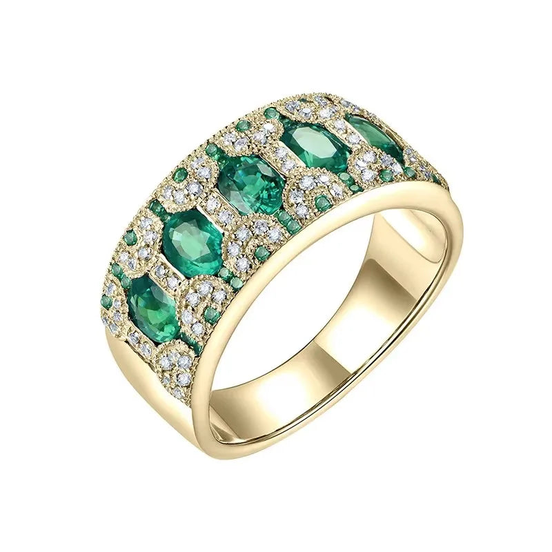 18K Gold Rings for Women with Emerald, Ruby, Sapphire & Diamonds – Elegant Jewelry for Weddings, Anniversaries & Special Occasions
