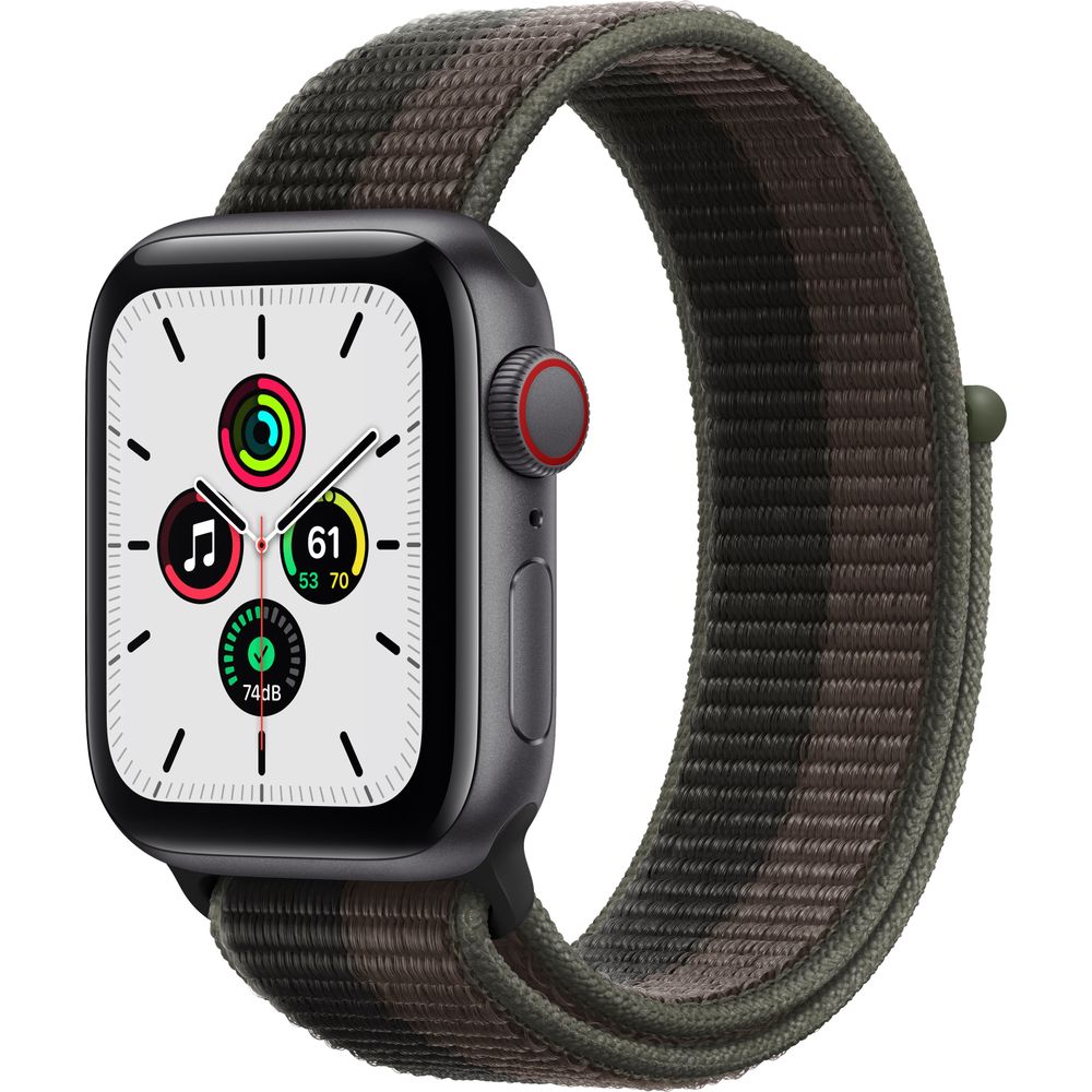 Apple Watch SE GPS + Cellular 40mm Space Gray Aluminum Case with Tornado Sport Loop - MKQR3LL/A | Smartwatch for Fitness Tracking, Notifications & Calls | Perfect for Running, Workouts & Daily Use