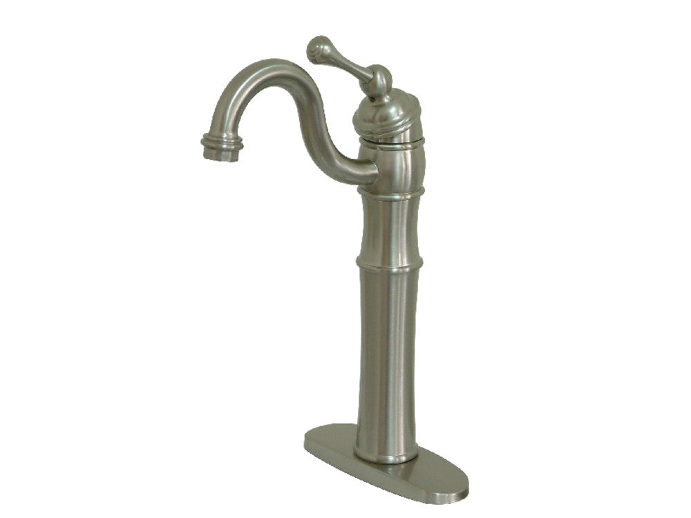 Kingston Brass KB3422BL Modern Vessel Sink Faucet - Single Hole Bathroom Sink Faucet with High Arc Spout, Matte Black Finish for Vanity, Powder Room & Luxury Bathroom Decor