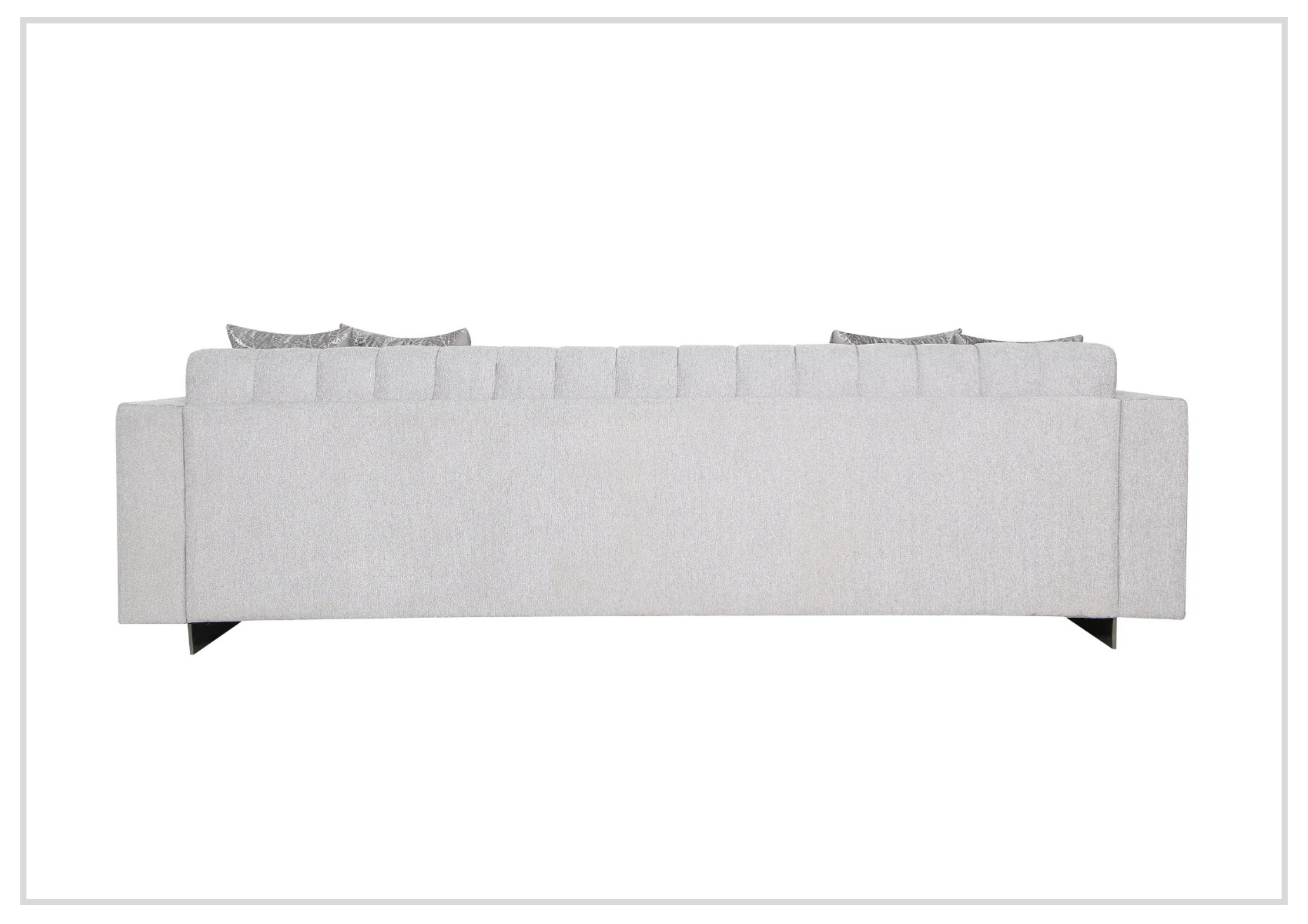 Klaussner Talento 3-Seater Sofa - Gray Tufted Fabric Sectional Couch with Track Arms for Living Room, Lounge & Home Theater Comfort