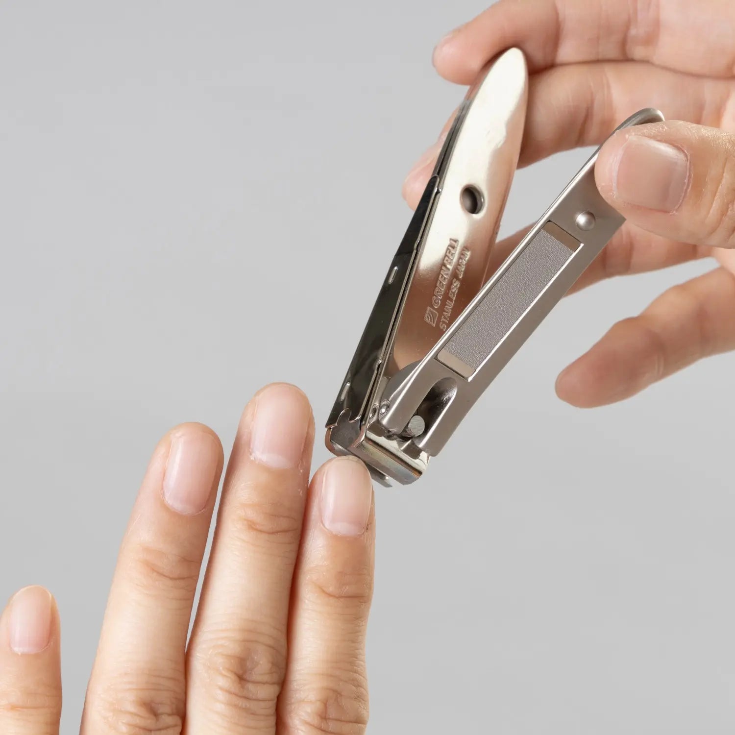 Premium Stainless Steel Straight Blade Nail Clippers with Catcher - Green Bell Takuminowaza Professional Nail Trimmer for Men & Women - Perfect for Home, Travel, and Salon Use