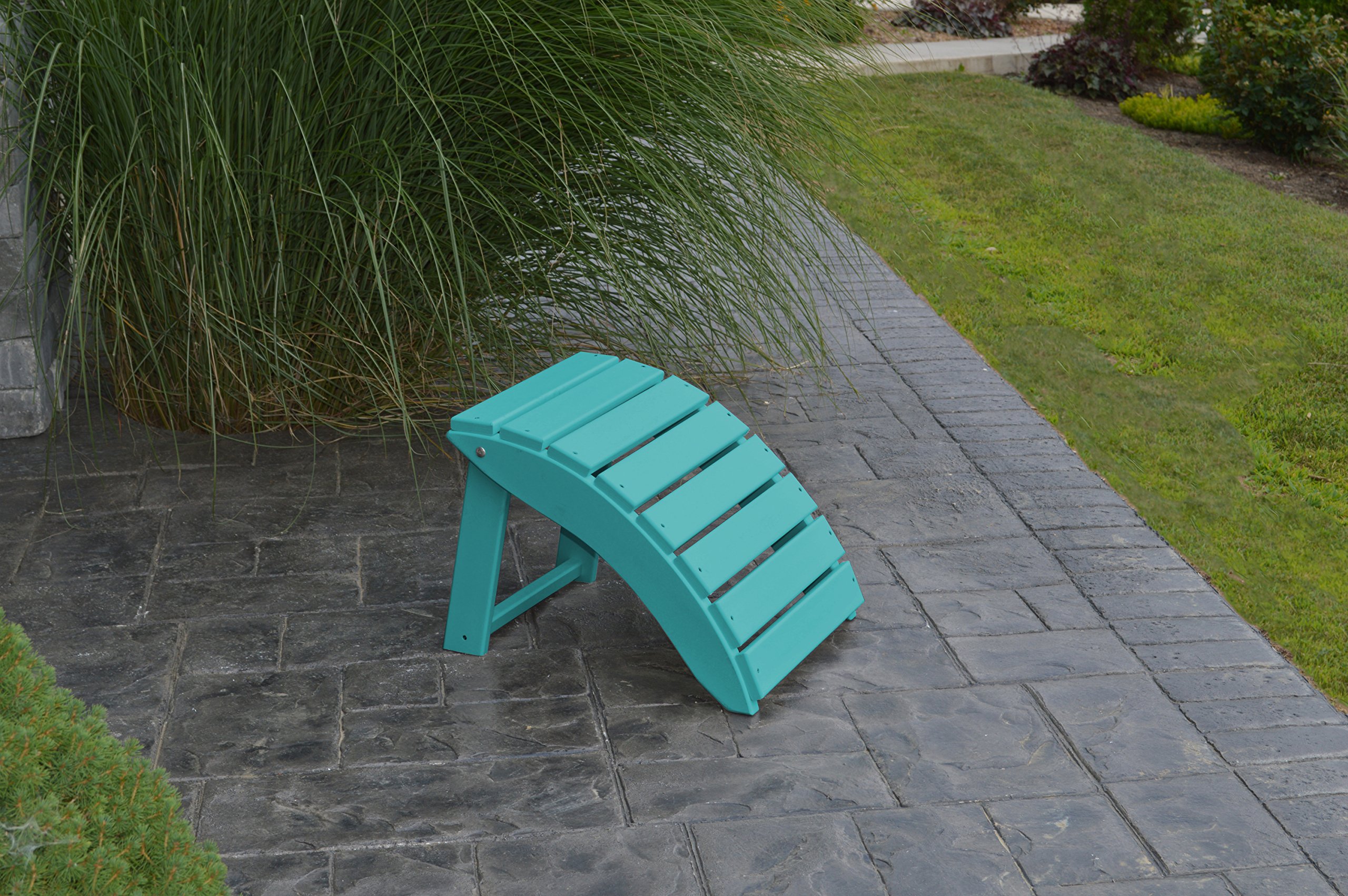 A & L Furniture Poly Folding Ottoman - Aruba Blue Storage Bench, Compact & Lightweight for Small Spaces | Perfect for Living Room, Bedroom, or Dorm Decor