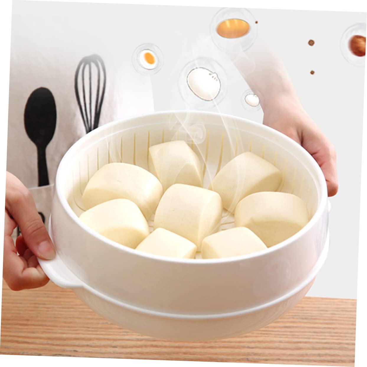 HEMOTON Microwave Steamer for Vegetables & Rice - BPA-Free Plastic Food Steamer Cookware for Healthy Cooking | Perfect for Meal Prep, Reheating Leftovers & Quick Veggie Side Dishes