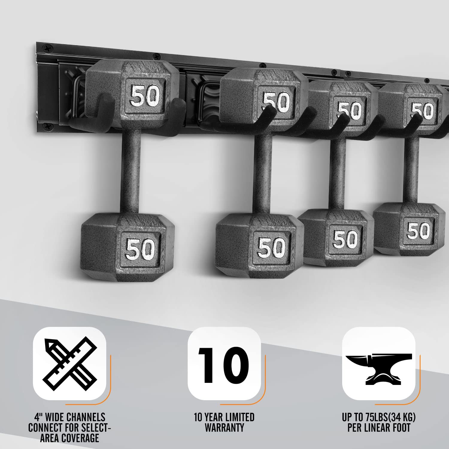 Heavy-Duty Wall Mount Garage Storage Rack Organizer - Extra Wide Panels for Hanging Garden Tools, Shovels, Ladders, Sports Gear, Hoses & Lawn Trimmers | Perfect for Garage, Shed & Yard Organization
