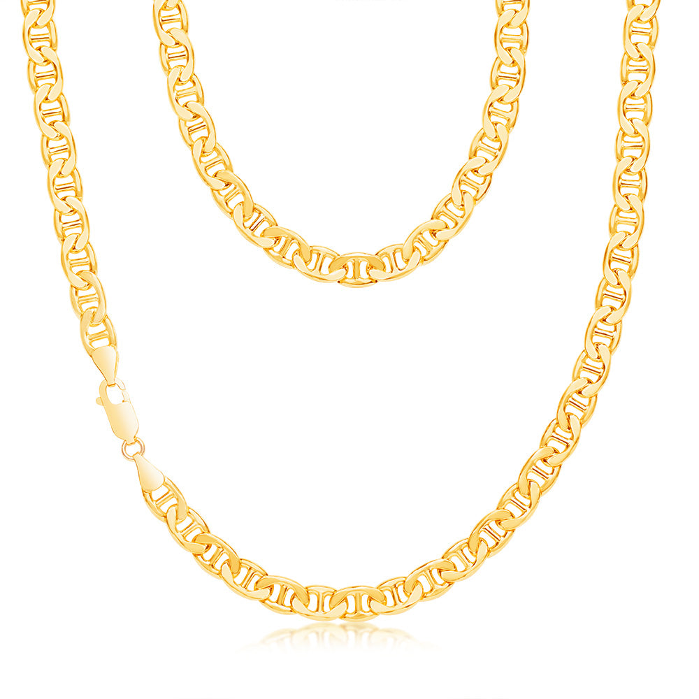 9ct Yellow Gold Silver Filled Anchor 170 Gauge 55cm Chain Necklace for Women - Perfect for Layering, Everyday Wear & Special Occasions