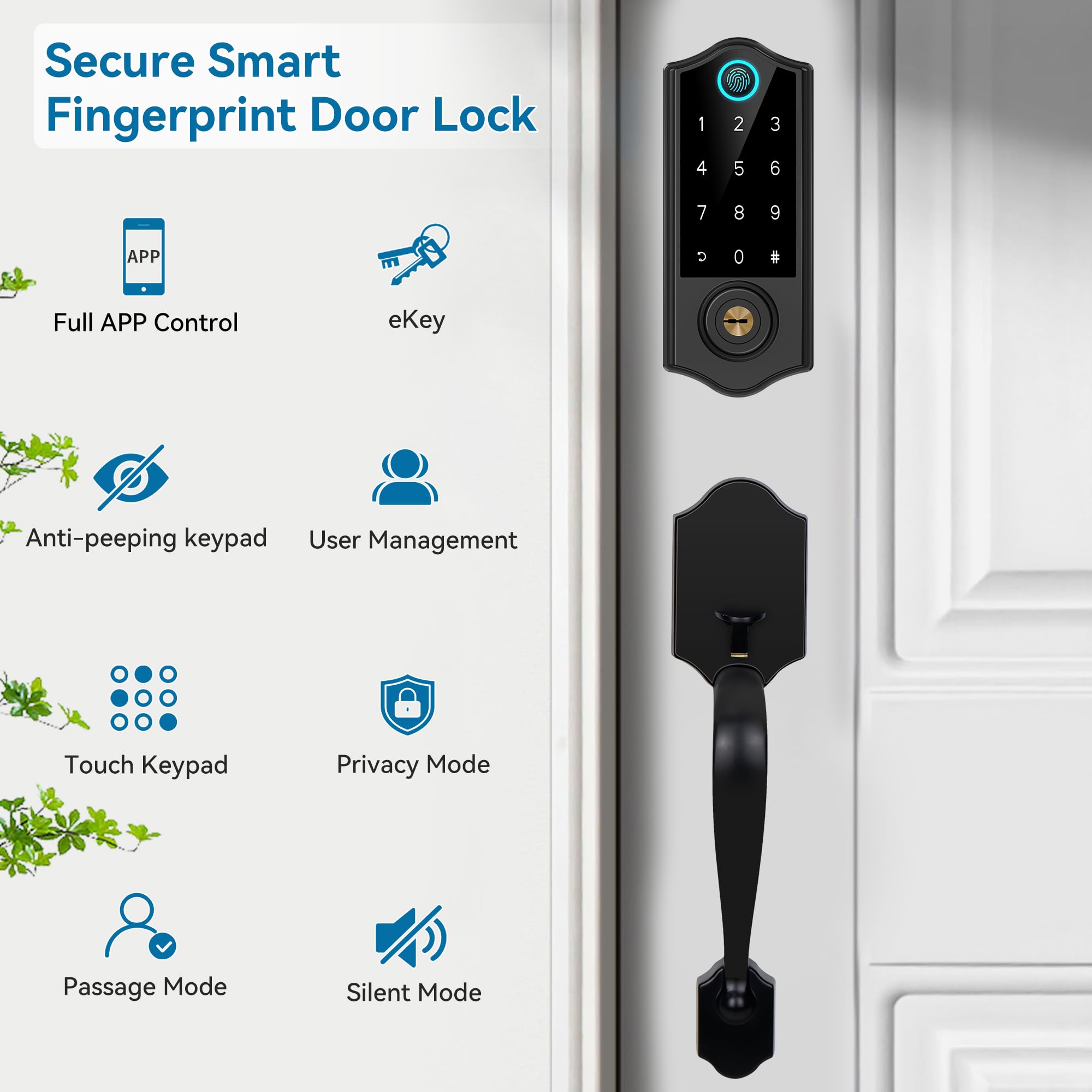 Harfo Smart Door Lock - Fingerprint, Keypad & App Control for Home Security
