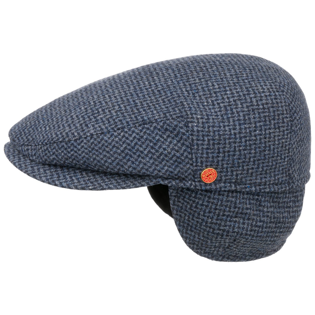 Stylish Merlino Zigzag Flat Cap with Ear Flaps by Mayser - Warm Winter Hat for Men & Women - Perfect for Outdoor Activities, Skiing, and Cold Weather Fashion