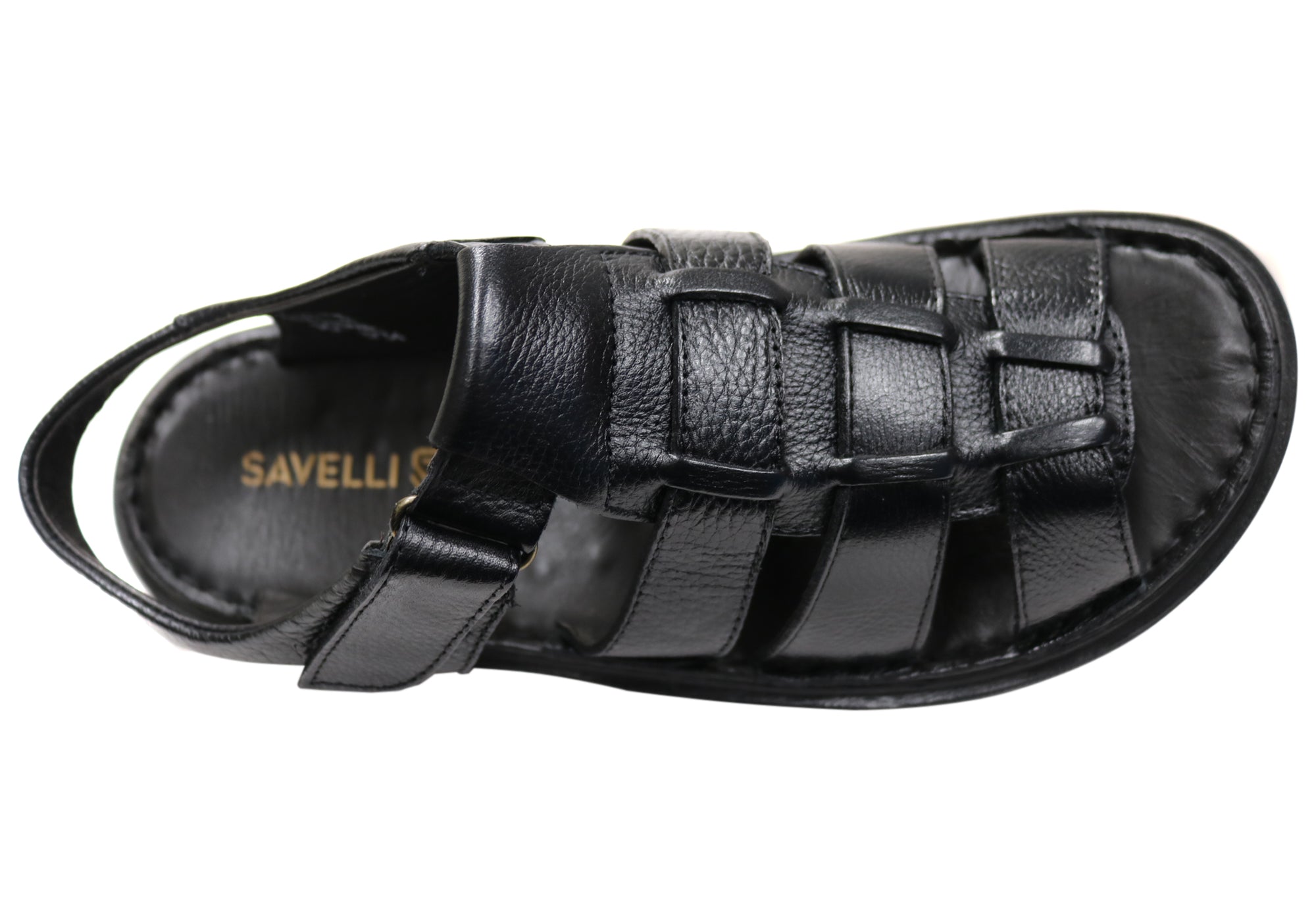 Savelli Kain Men's Leather Comfortable Cushioned Sandals - Handmade in Brazil - Perfect for Beach, Vacation & Summer Outdoor Activities