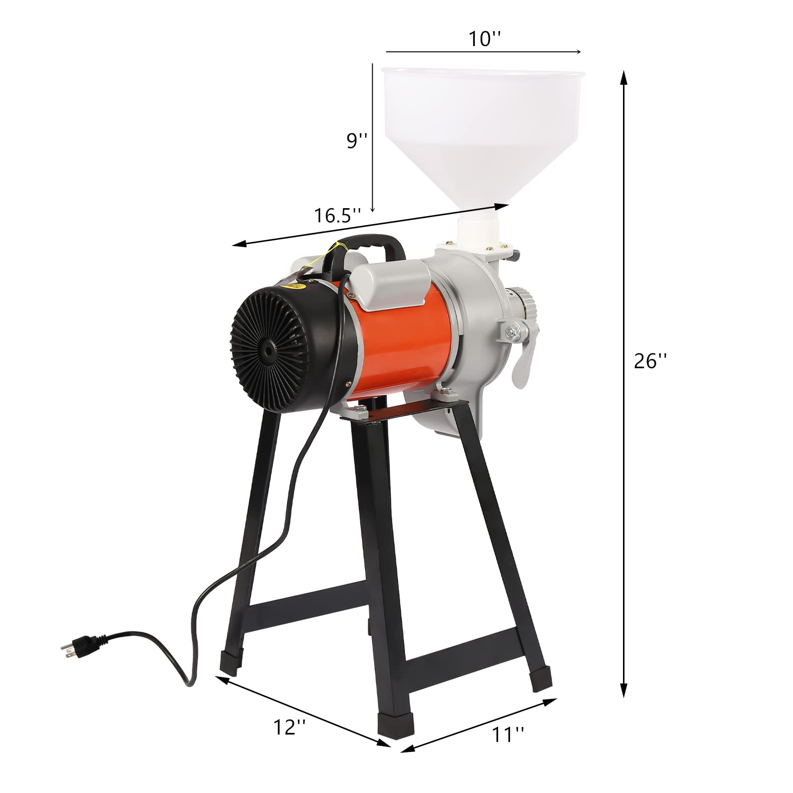 2200W Electric Grain Mill Grinder for Home Use - Wet & Dry Mill Machine with Funnel - Perfect for Corn, Wheat, Soybean, and Feed Flour - DIY Cereal Grinding & Soy Milk Making - Ideal for Baking, Healthy Eating, and Homemade Recipes