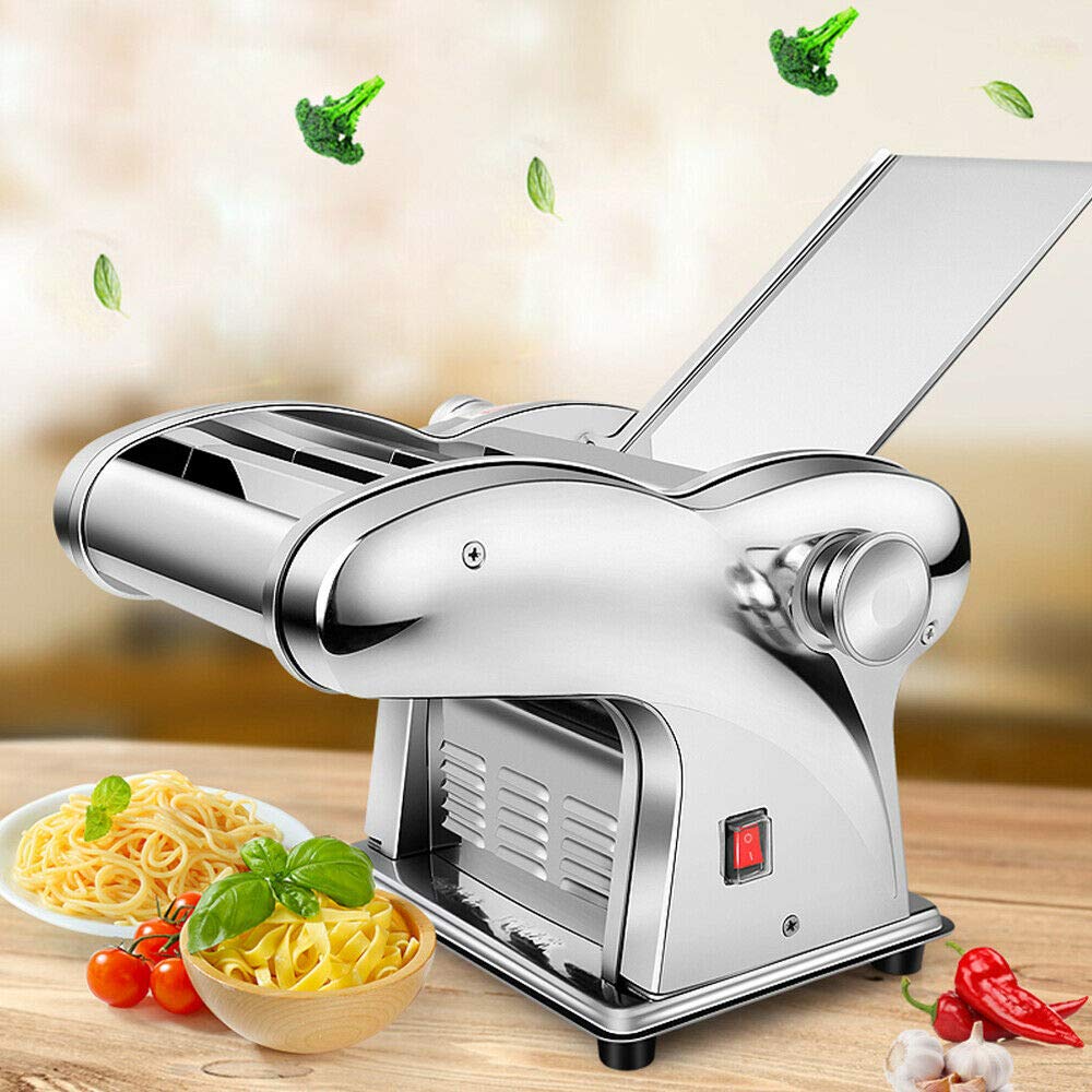 Electric Pasta Maker Machine - 135W Automatic Noodle Press with 6-Speed Adjustable Thickness for Spaghetti, Fettuccini, Lasagna & Dumpling Skins - US Stock - Perfect for Home Kitchens, Italian Restaurants & Gourmet Cooking