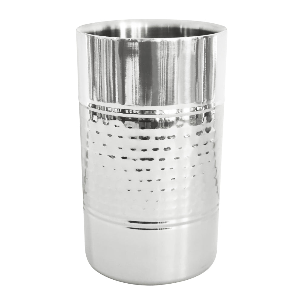 Alfie Wine Cooler - 12x18cm Hammered Chrome Stainless Steel Ice Bucket for Chilling Champagne & White Wine - Perfect for Parties, Weddings & Home Entertaining