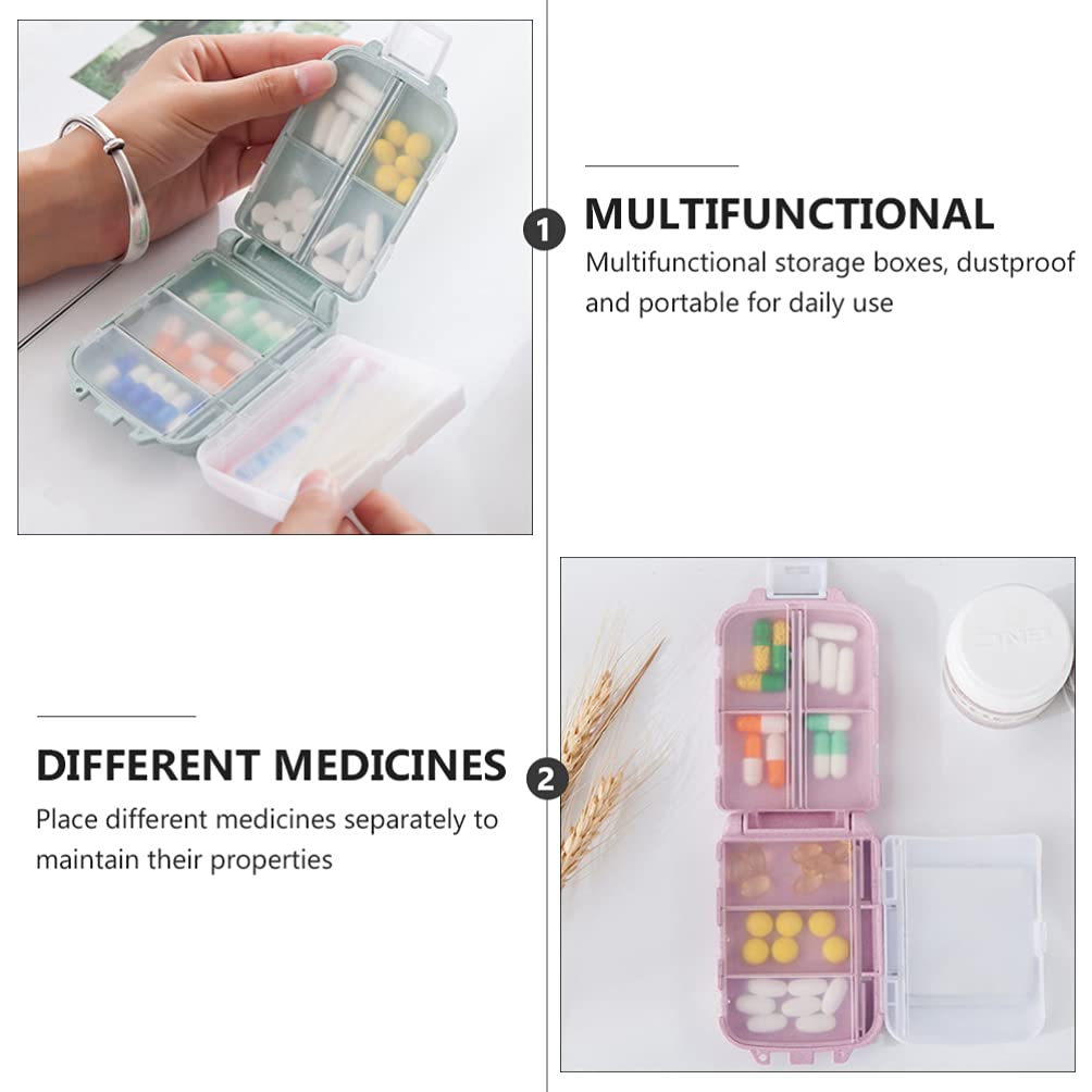 2 Pack Plastic Pill Organizer Travel Medicine Case - Portable Pill Box Storage Container for Daily Medication, Vitamins & Supplements - Perfect for Home, Office, Travel & Emergency Kits