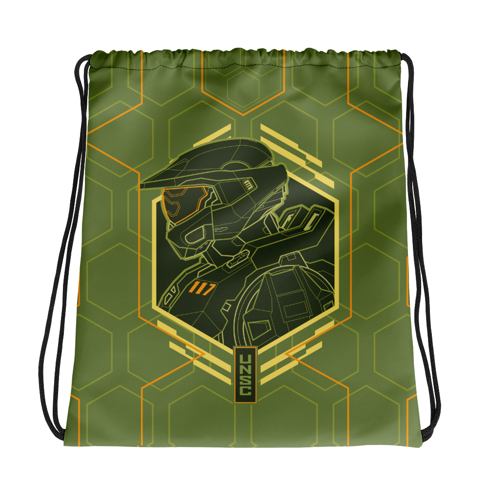 Halo Master Chief Drawstring Bag - Official Licensed Cosplay Backpack for Gaming Conventions & School Supplies | Perfect for Gamers & Fans of Halo Series