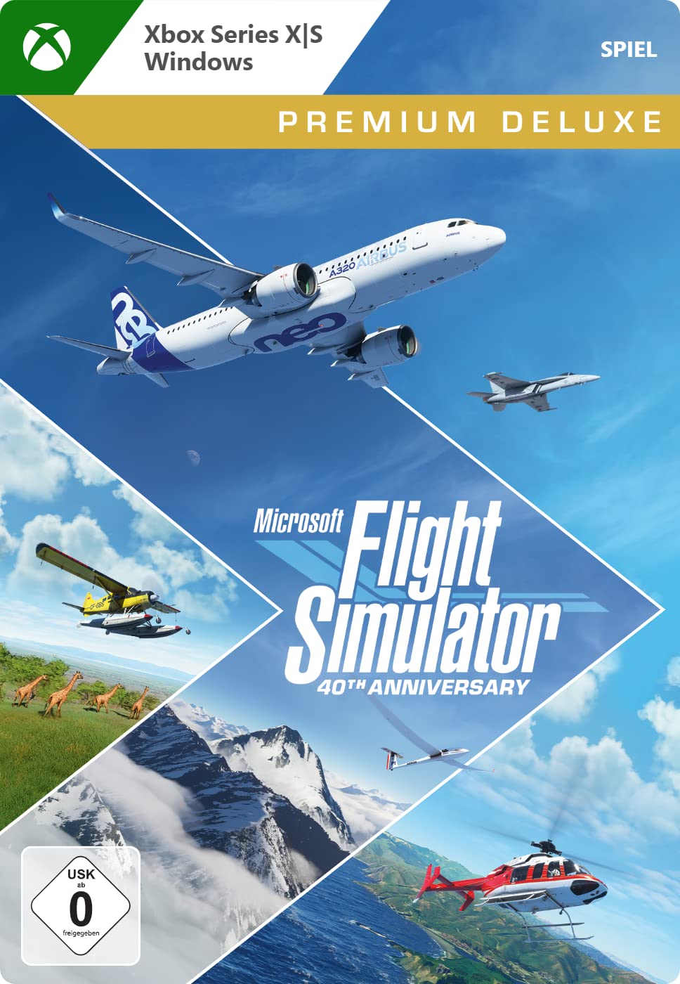 Microsoft Flight Simulator 40th Anniversary Premium Deluxe Edition - Digital Download Code for Xbox & Windows 10 | Realistic Flight Simulation Game for Aviation Enthusiasts & Gamers