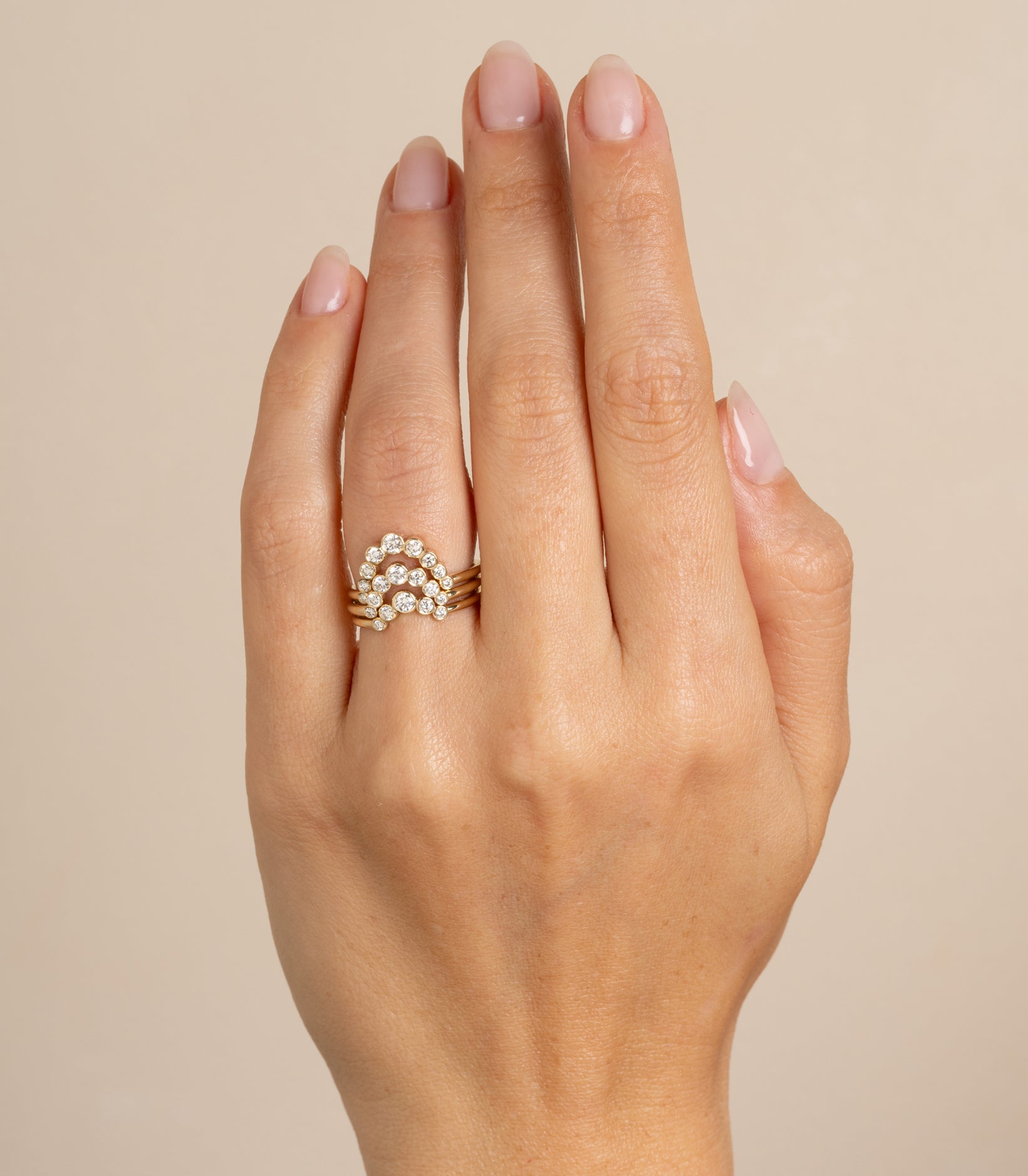 Bezels Sunrise Nesting Band Stackable Rings Set - Elegant Gold & Silver Layered Rings for Women | Perfect for Everyday Wear, Stacking, and Special Occasions