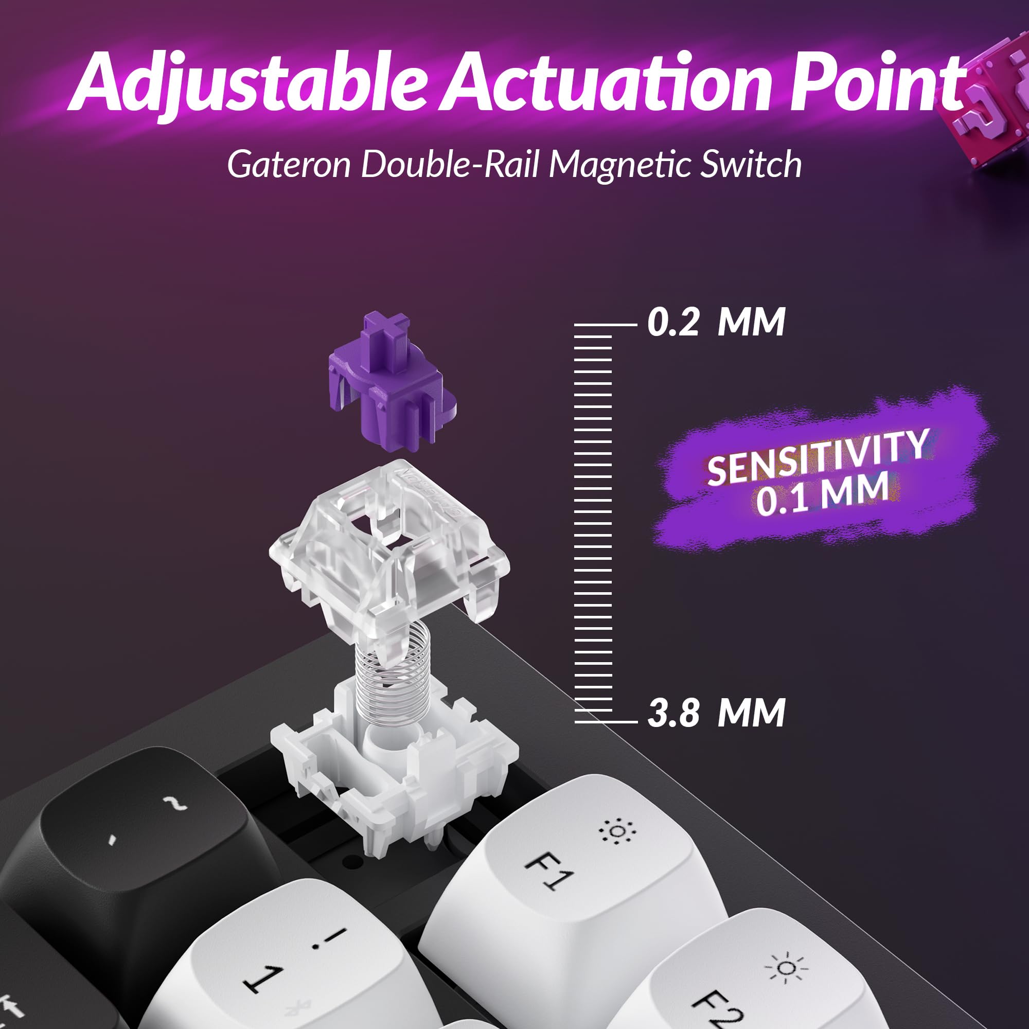 Keychron Q3 HE Wireless Custom Mechanical Keyboard - 80% TKL, Hot-Swappable, RGB Backlit with Gateron Double-Rail Magnetic Switches | 2.4GHz/Bluetooth/Wired Connectivity | QMK Rapid Trigger Programmable for Mac & Windows (Carbon Black) | Perfect for Gaming, Coding & Office Work