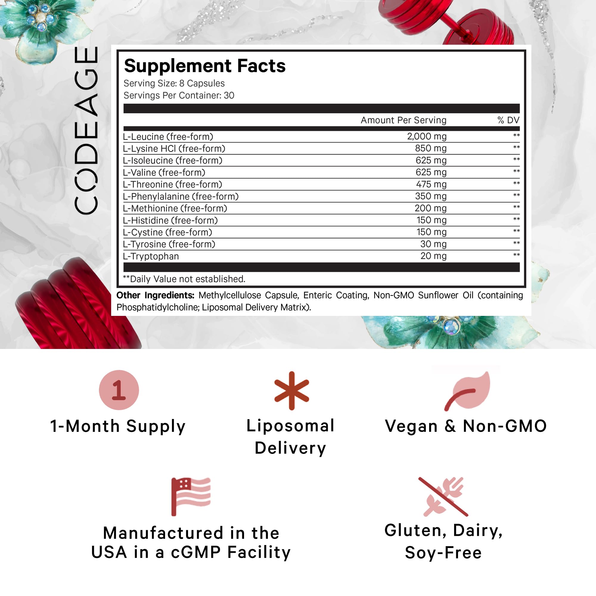 Codeage Multi Amino+ BCAA & EAA Supplement with All 9 Essential Amino Acids - Free-Form Branched-Chain Amino Acid Pills for Muscle Recovery & Performance - Vegan, Liposomal Delivery, 240 Capsules - Ideal for Pre & Post Workout, Fitness & Athletic Training